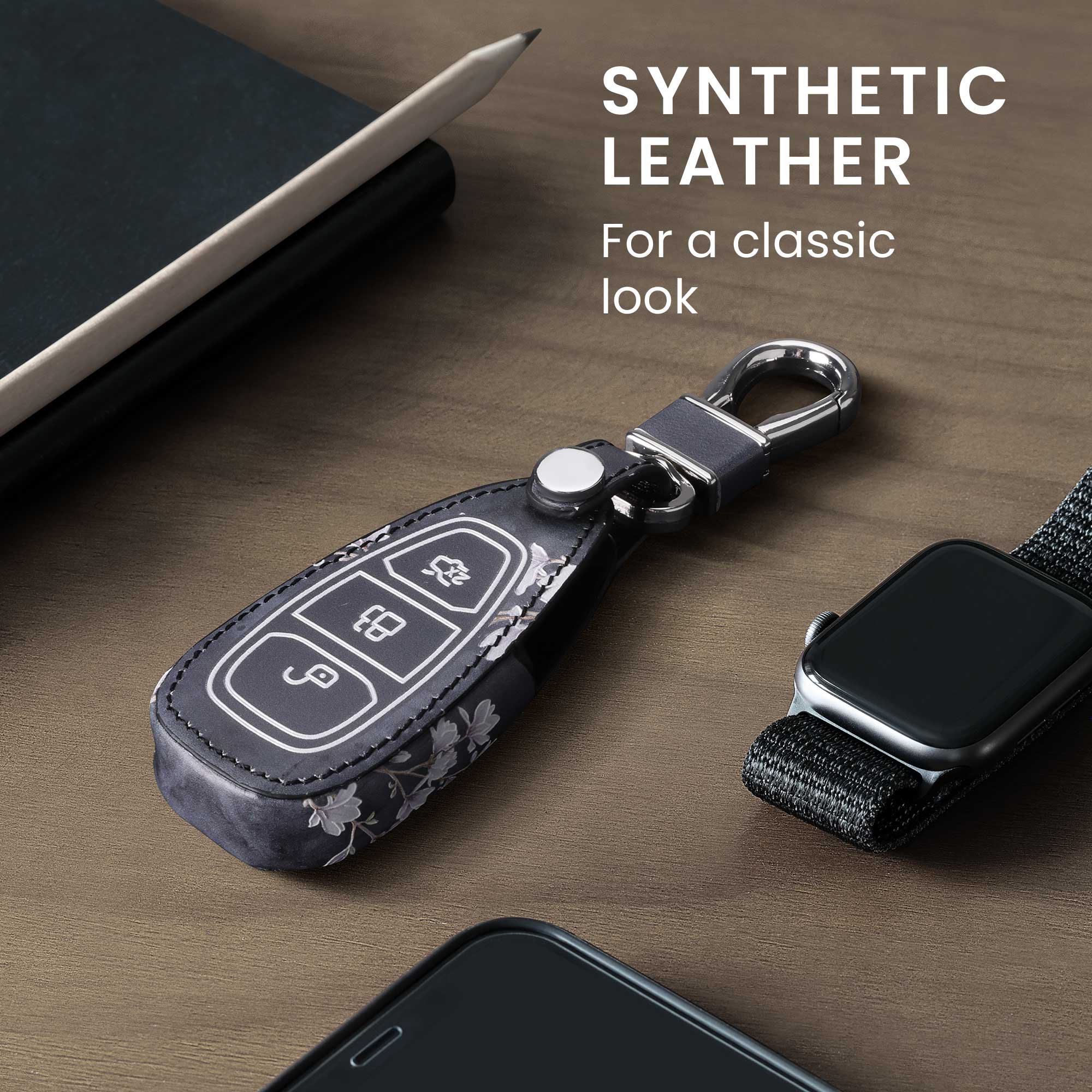 Kryt klíče Ford 3 tlačítka Keyless Go kwmobile magnolias - taupe 