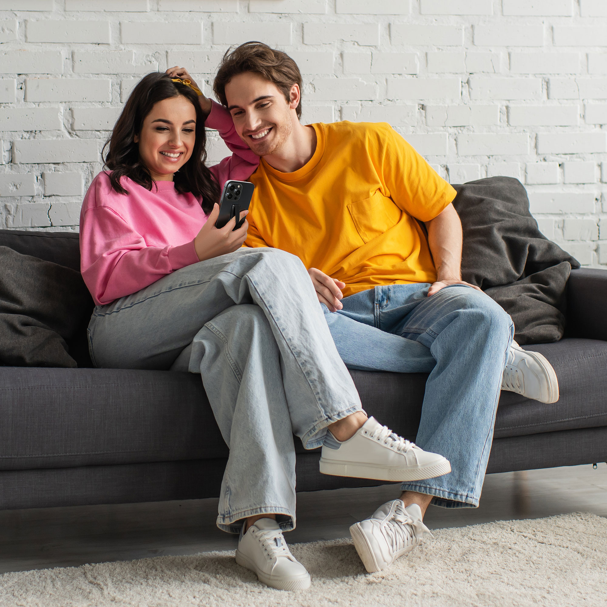 Držáky na prst kwmobile pro smartphone, černá / zelená / tmavě zelená