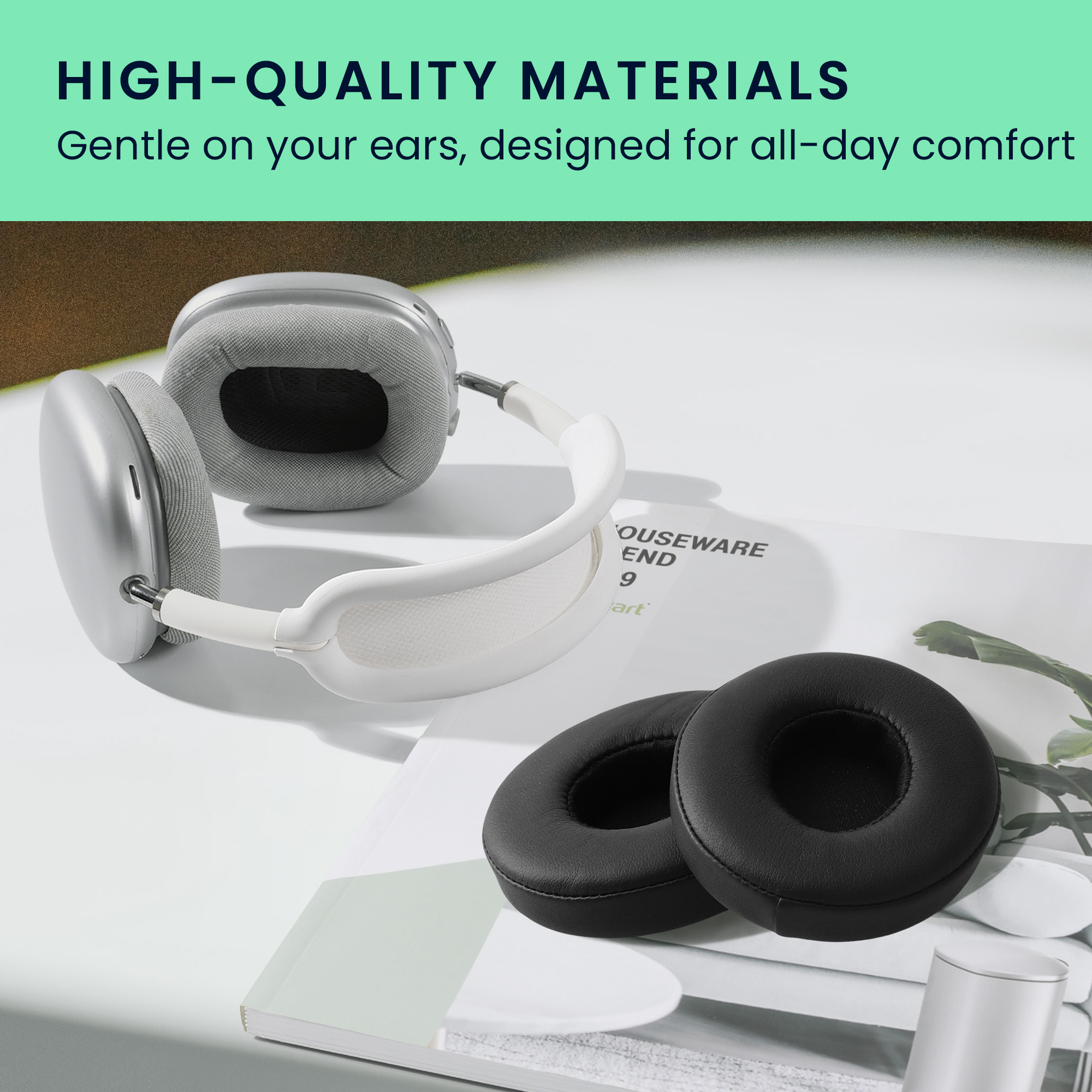Náhradní náušníky kwmobile pro Beats Solo 2 Wireless / Solo 3 Wireless Replacement Ear Pads, če