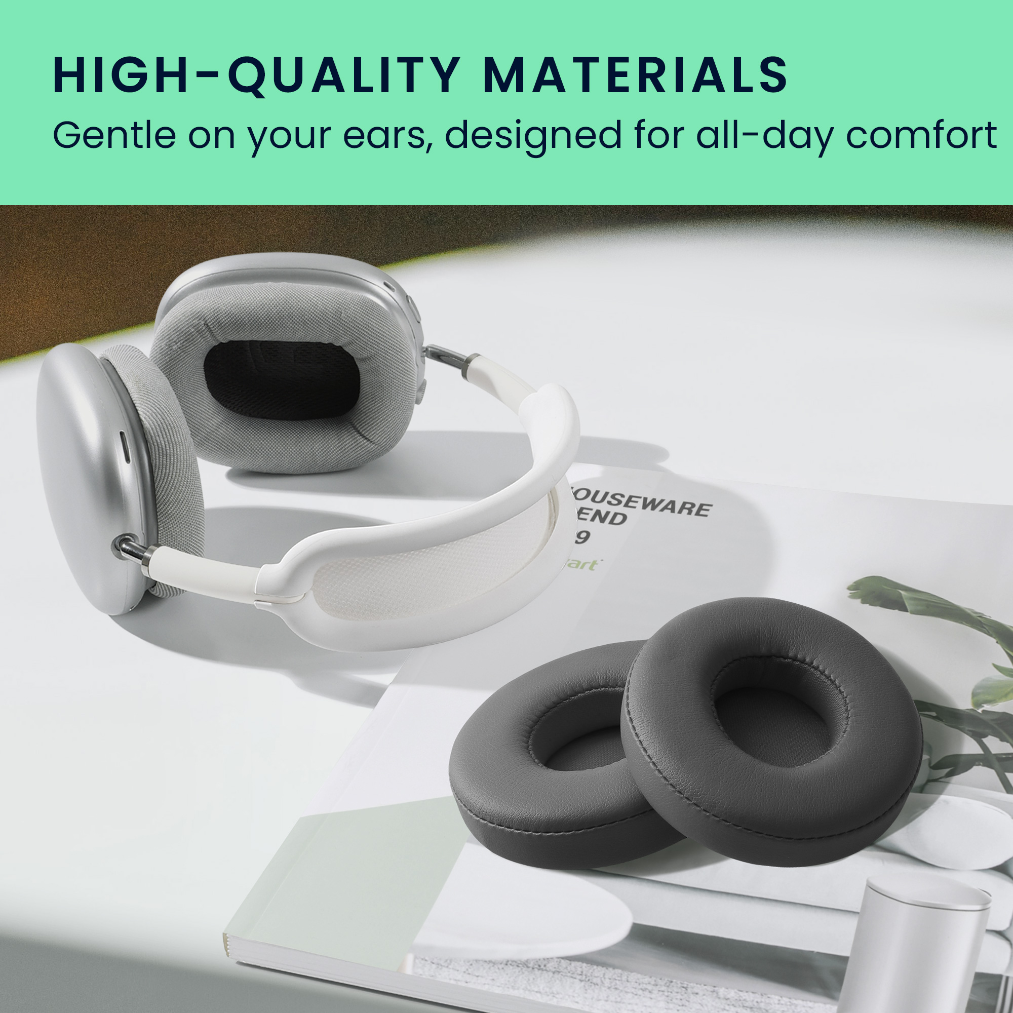 Náhradní náušníky kwmobile pro Beats Solo 2 Wireless / Solo 3 Wireless Replacement Ear Pads, tm