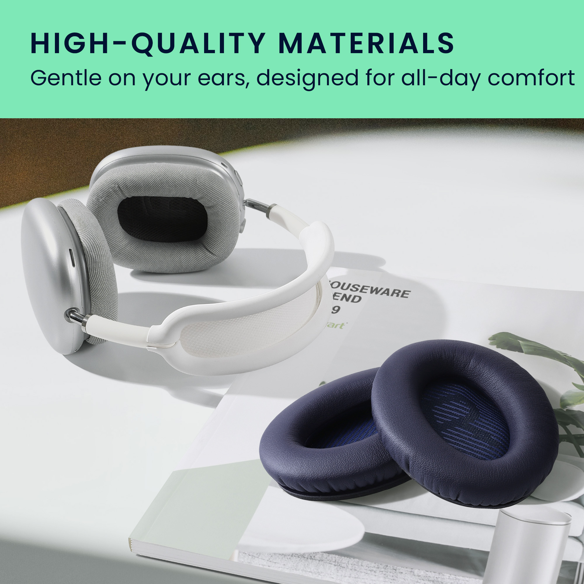 2x náušníky na sluchátka pro Bose Quietcomfort 35 35II 25 15 / QC35 QC35II QC25 QC15 kwmobile - tmavě modrá