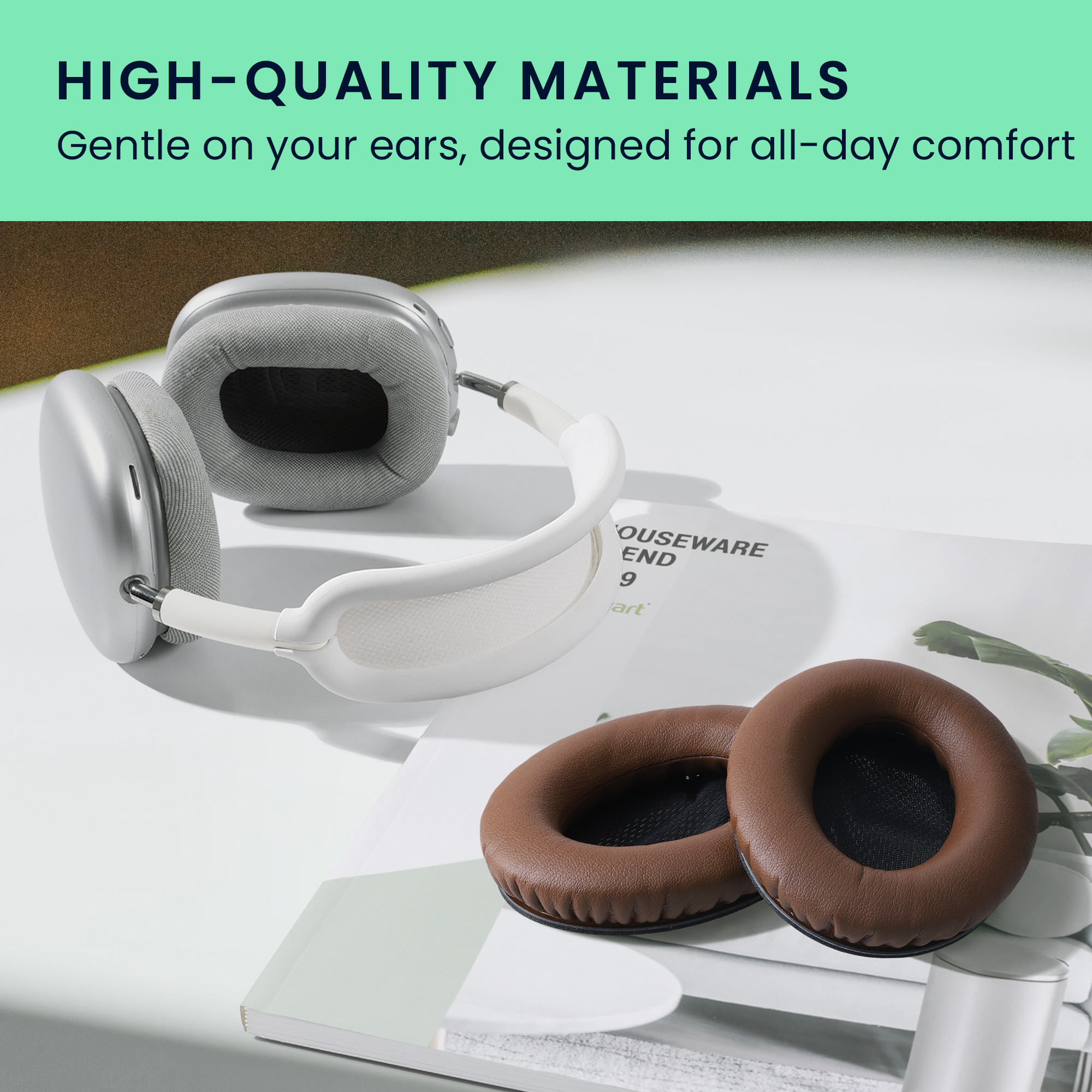 2x náušníky na sluchátka pro Bose Quietcomfort 35 35II 25 15 / QC35 QC35II QC25 QC15 kwmobile - tmavě hnědá