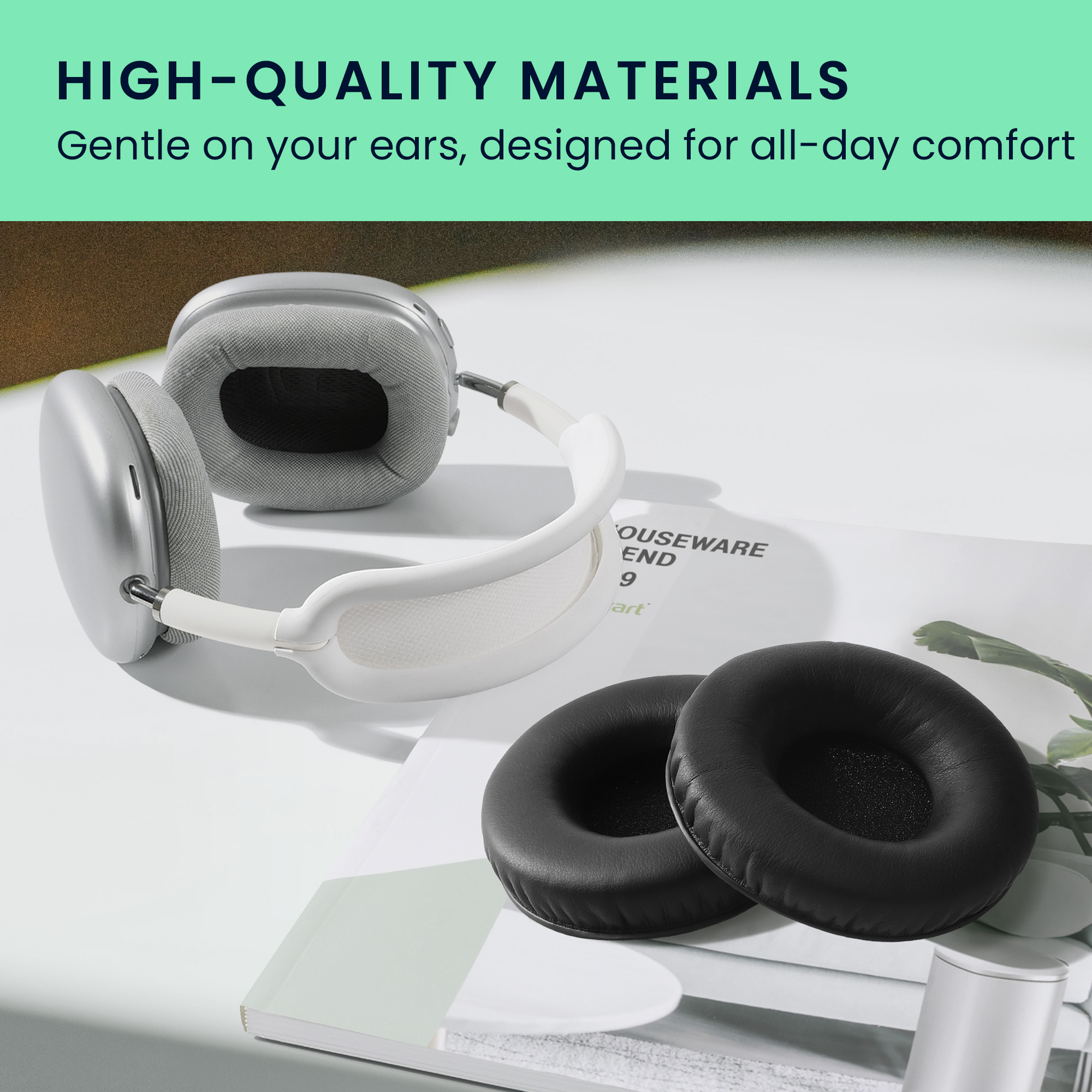 2x Náušníky na sluchátka kwmobile pro Sennheiser HD25 / HD25-1 II / HD250BT… - černá