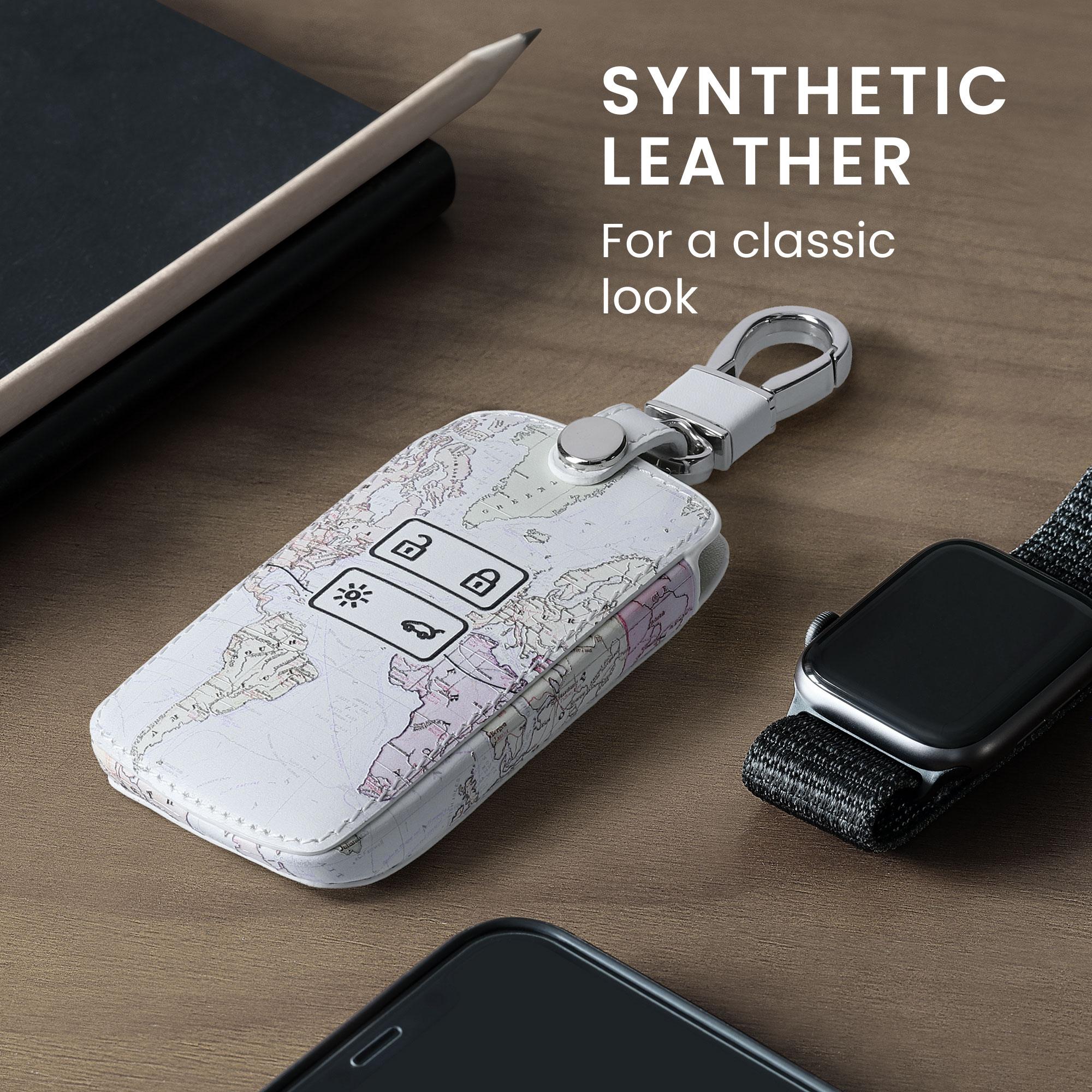 kwmobile pouzdro na klíč Renault 4 - Travel černá / vícebarevná