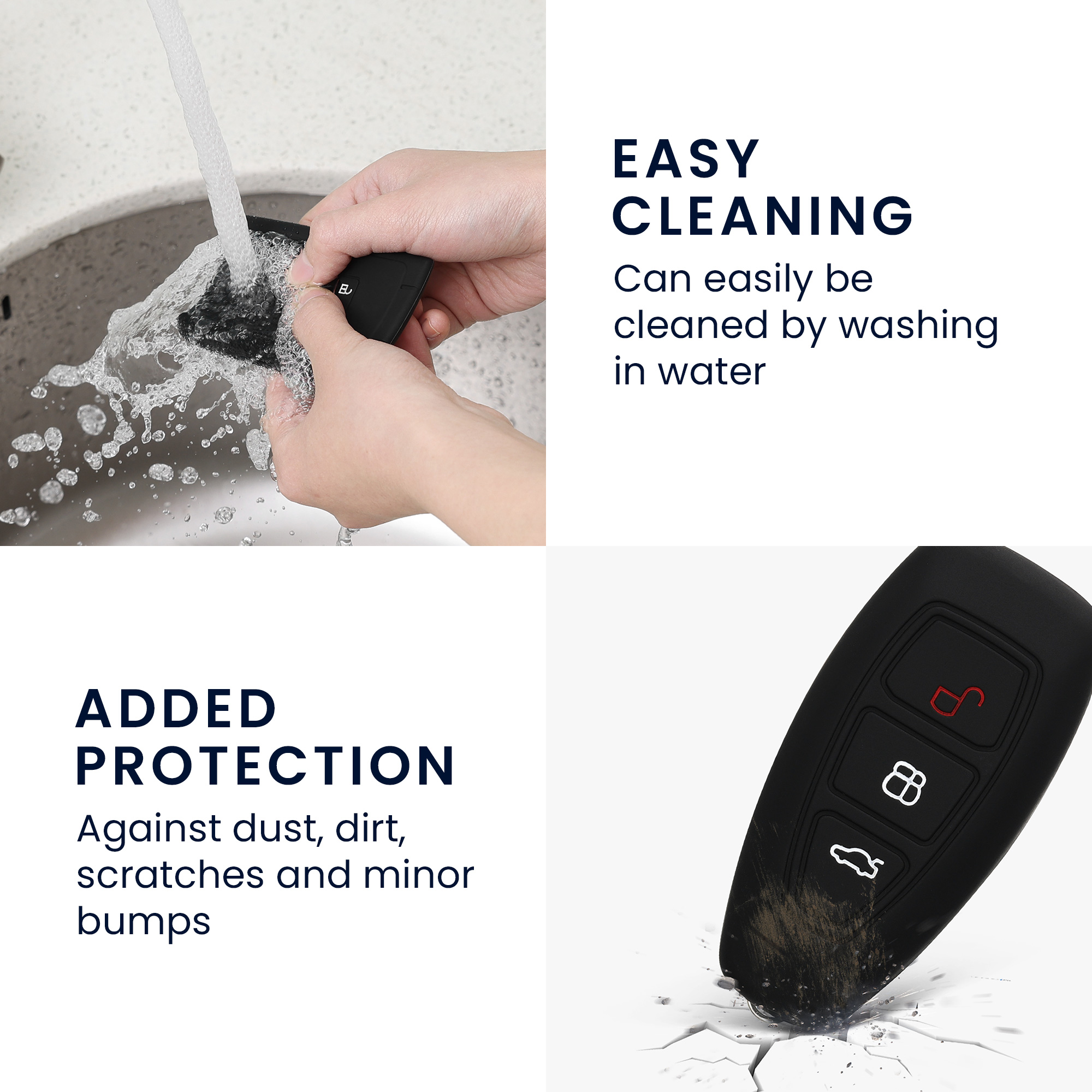 Kryt klíče Ford 3 tlačítka Keyless Go kwmobile červená / černá