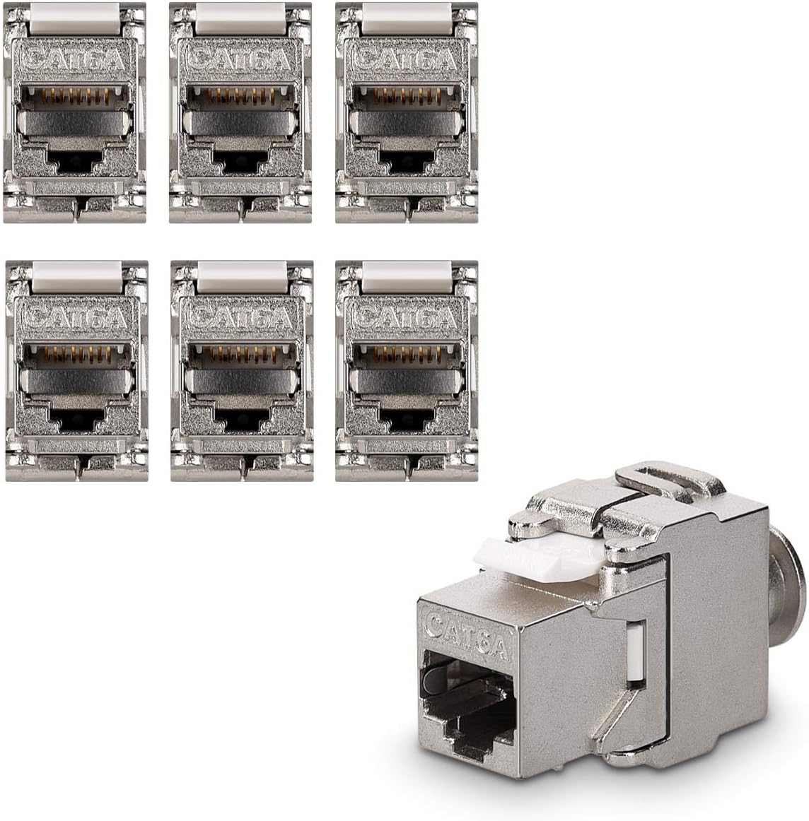 Stíněný RJ45 keystone modul CAT6A pro CAT6A / RJ45 - 6 ks