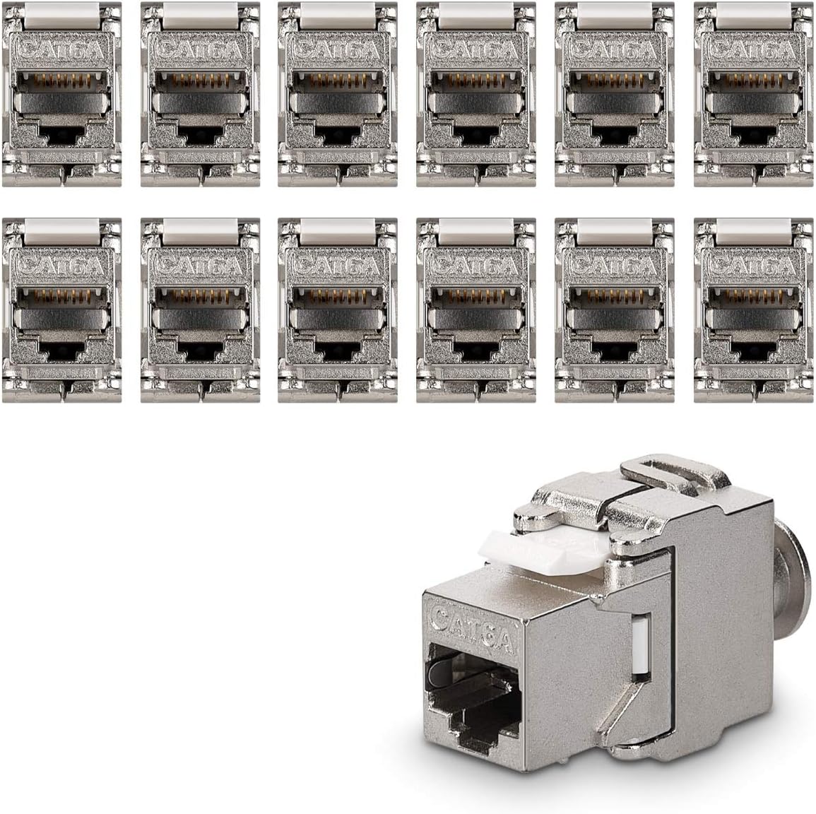 Stíněný RJ45 keystone modul CAT6A pro CAT6A / RJ45 - 12 ks