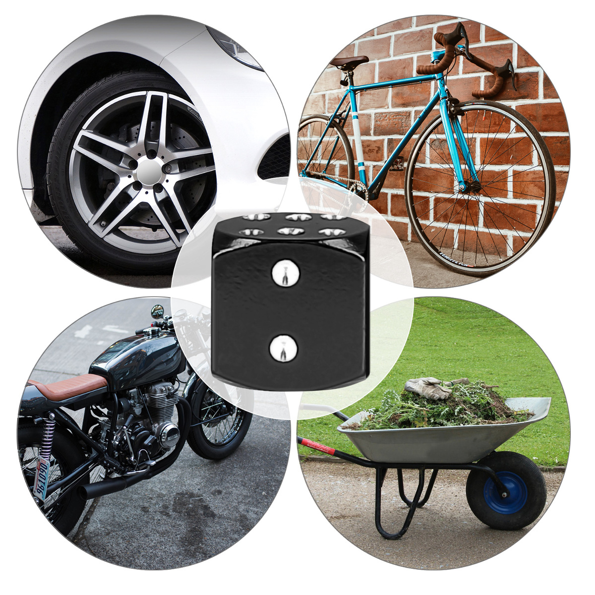 Kovové čepičky ventilků kwmobile pro auto, kolo a motocykl - set of 5 tire stem car wheel dustproof cap