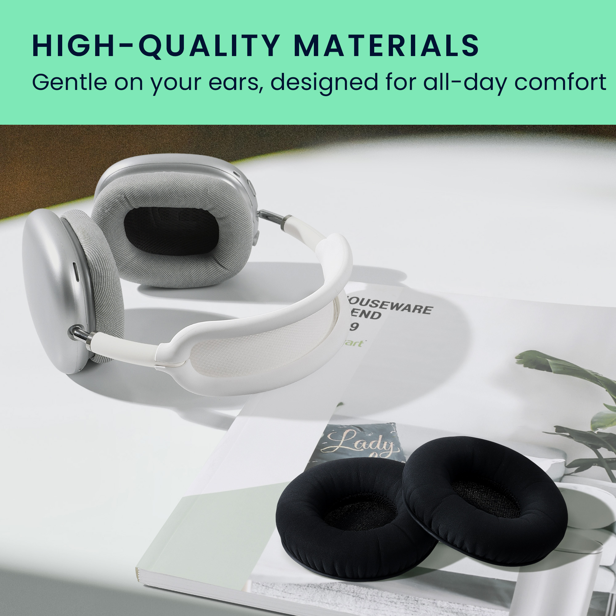 Náušníky kwmobile 2 ks pro Sennheiser Urbanite (506452) - černá