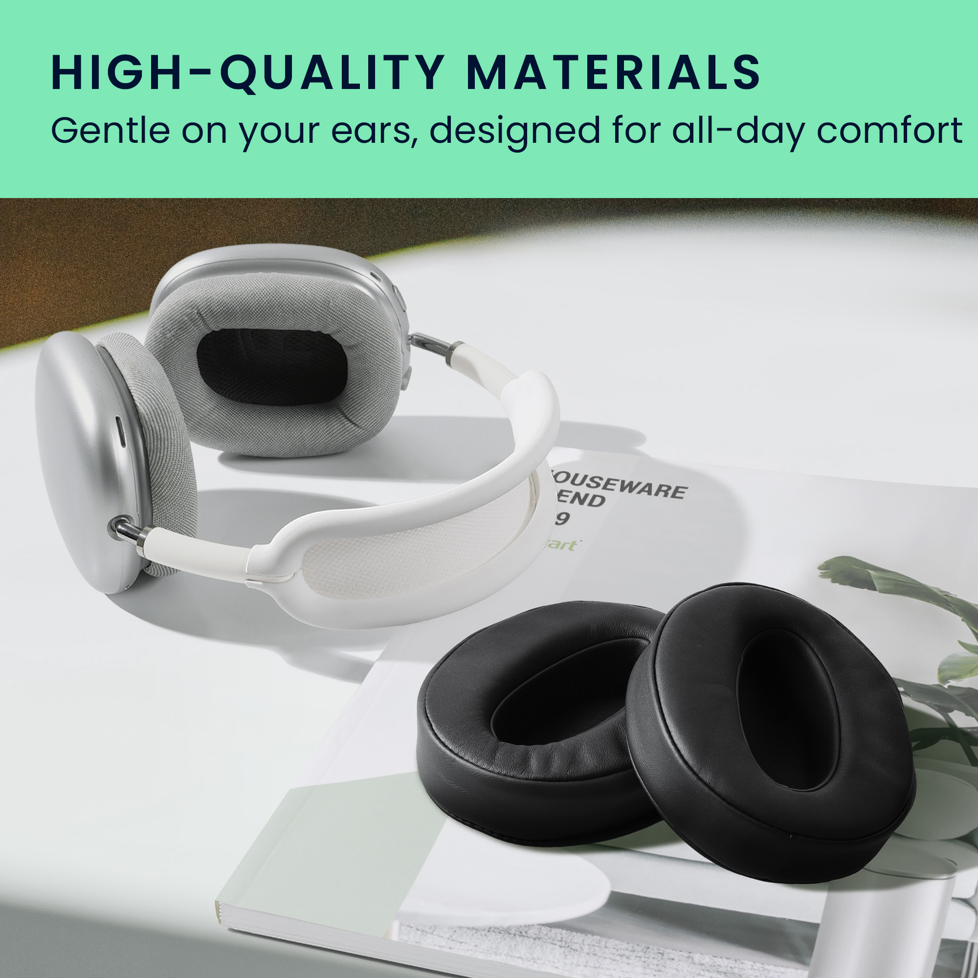 2x Náušníky na sluchátka kwmobile pro Sennheiser HD 4.50 BTNC Ear Pads - černá
