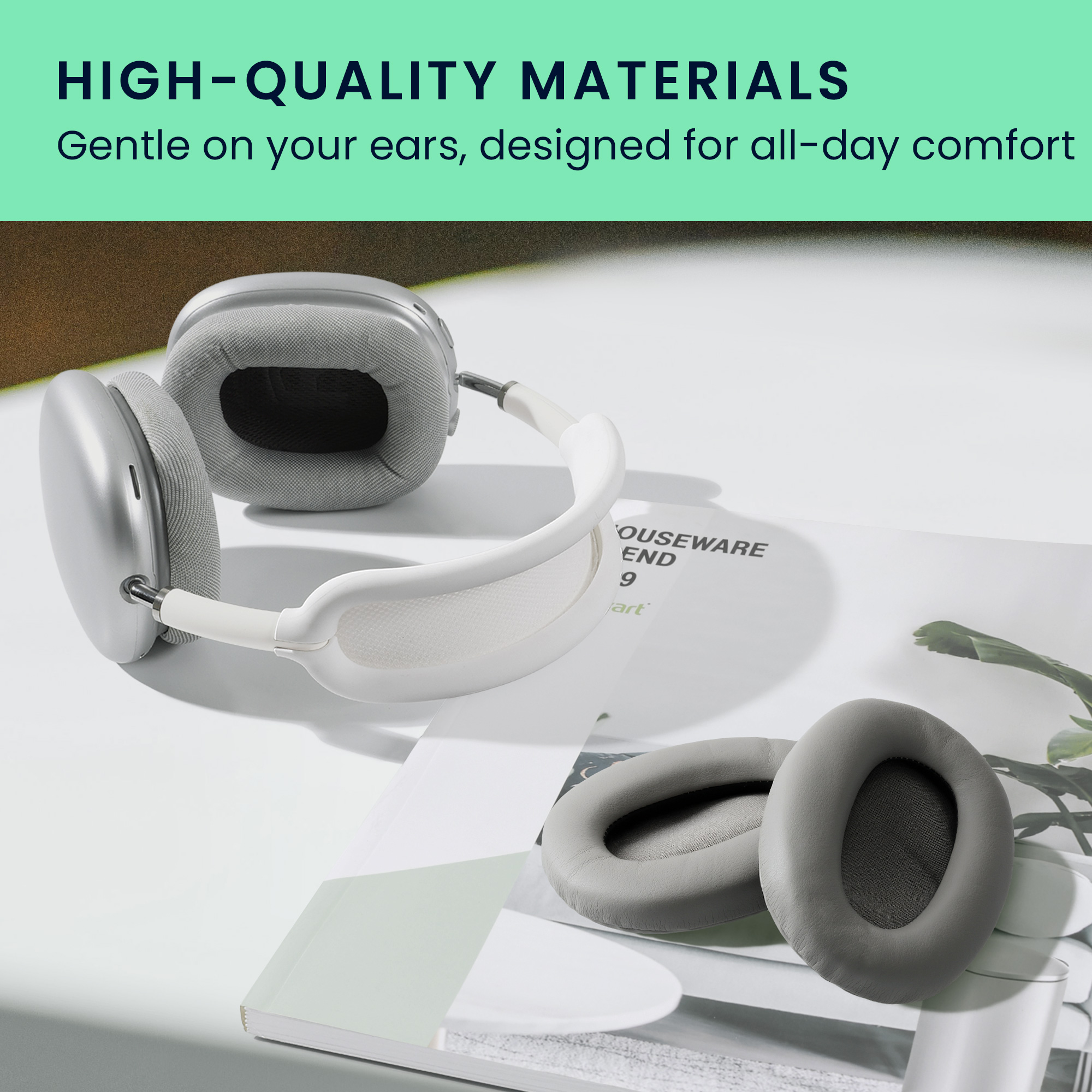 2x náušníky na sluchátka pro Sony MDR-1000X / WH-1000XM2 kwmobile - šedá