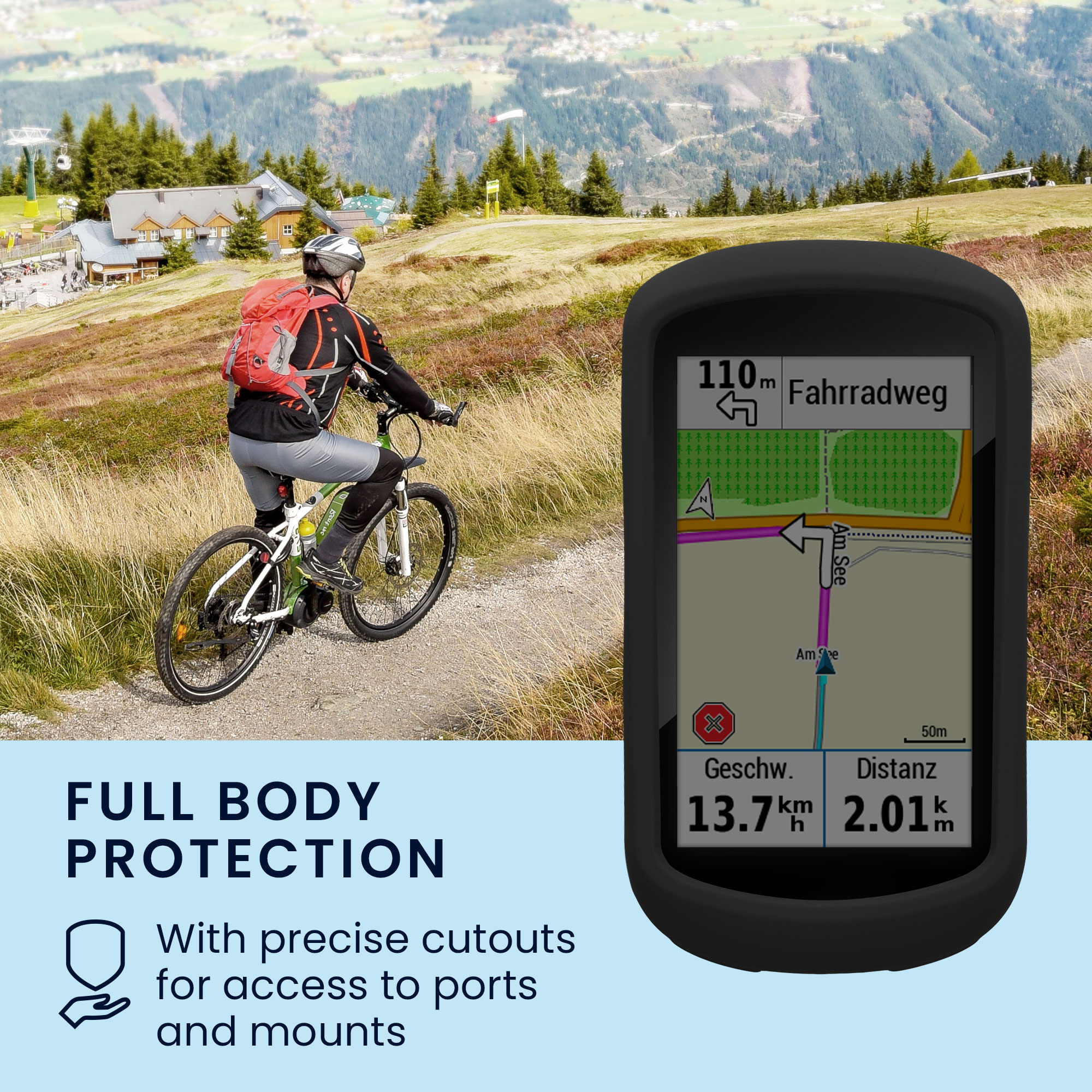 Silikonové pouzdro cyklo GPS Garmin Edge Explore kwmobile černá