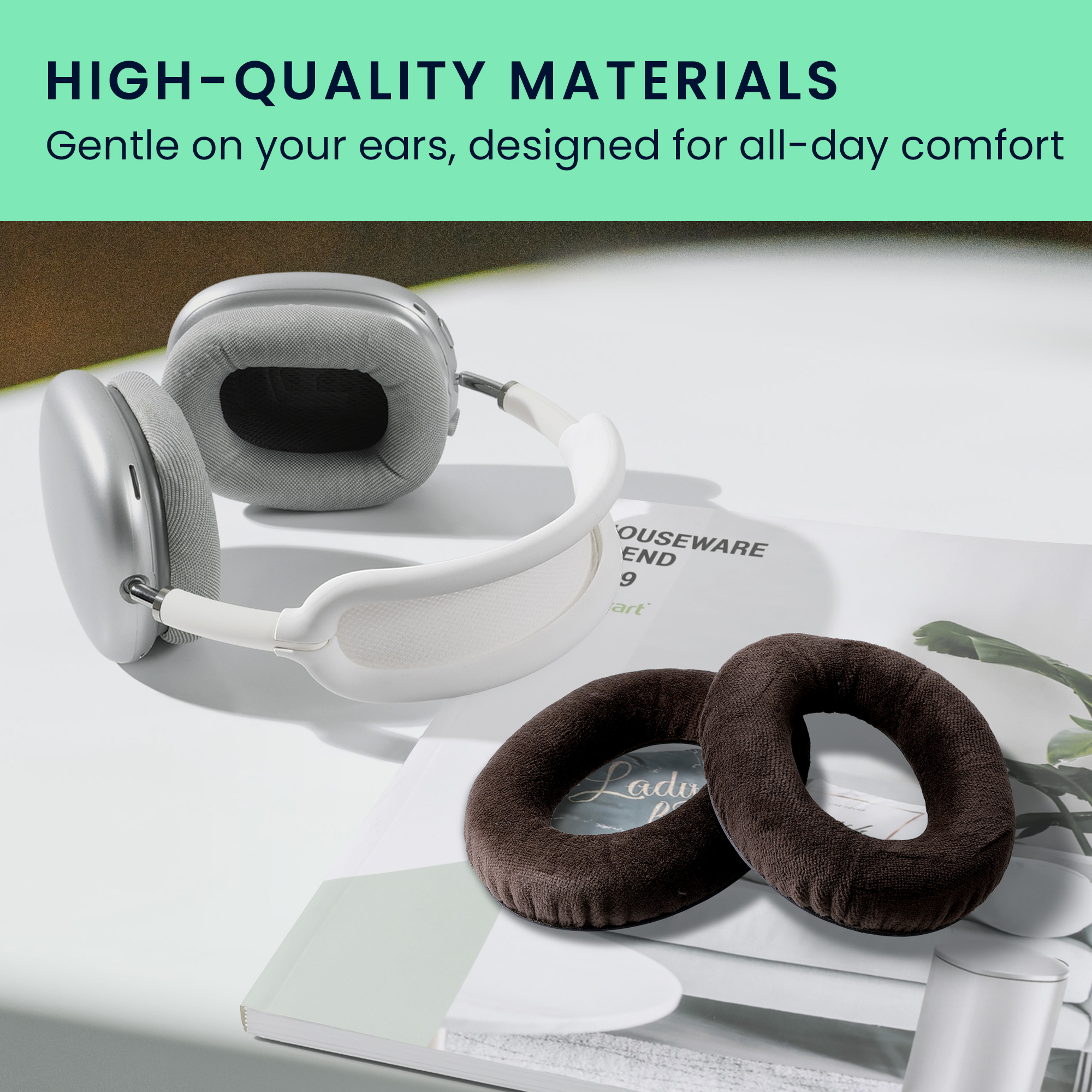 2x Náušníky na sluchátka kwmobile pro Sennheiser HD 559 / 569 / 599 Ear Pads - hnědá