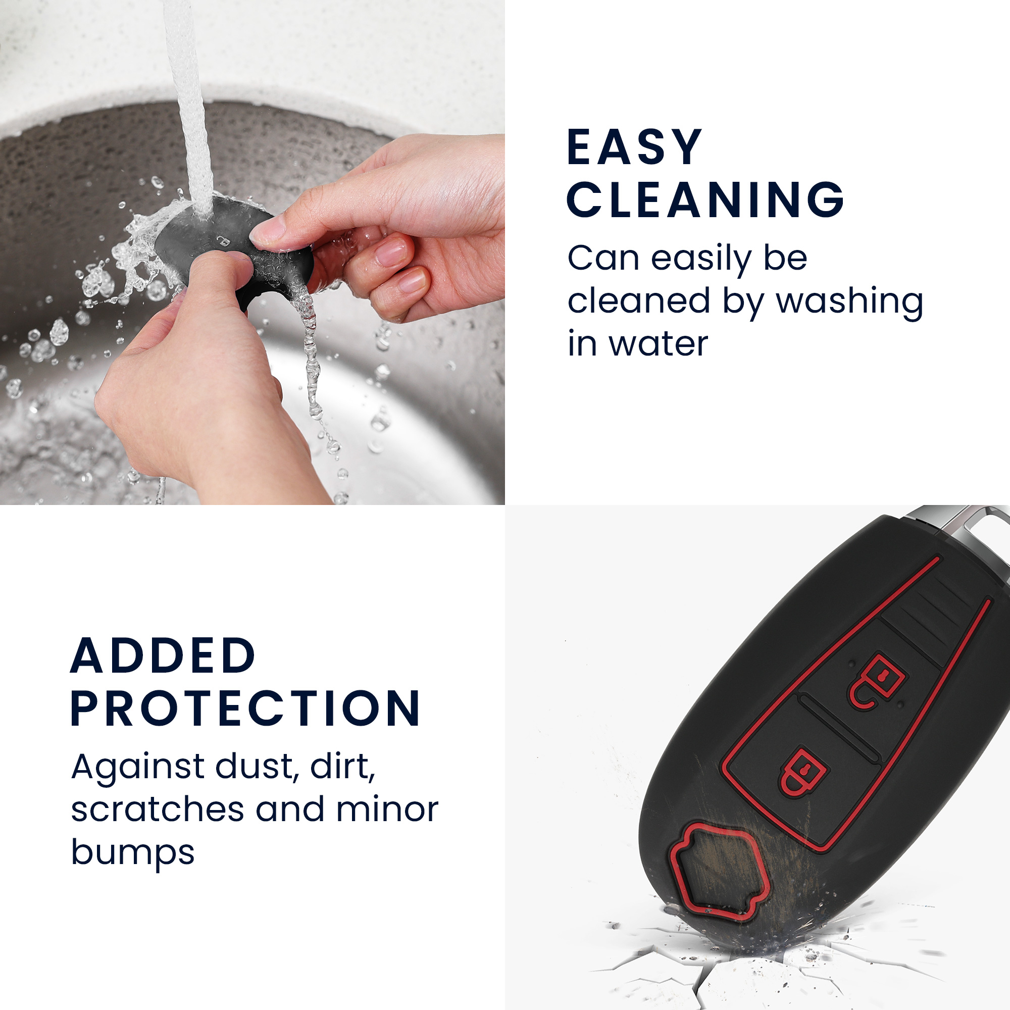 Pouzdro na klíč od auta Suzuki Sport 2 Button Car Key kwmobile - černá / červená