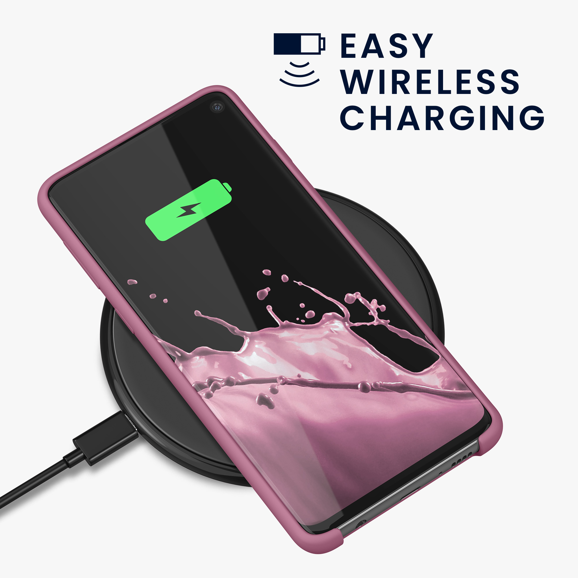 Kryt na mobil Samsung Galaxy S10 kwmobile TPU tmavě růžový