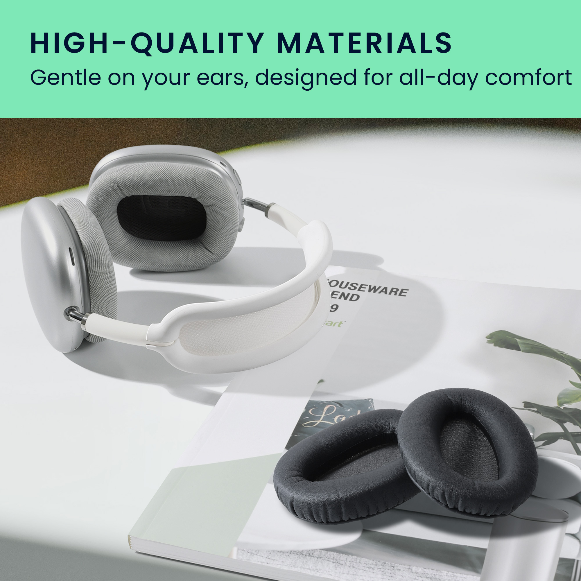 Náhradní náušníky kwmobile pro Sony WH-CH700N - 2 ks - matná černá