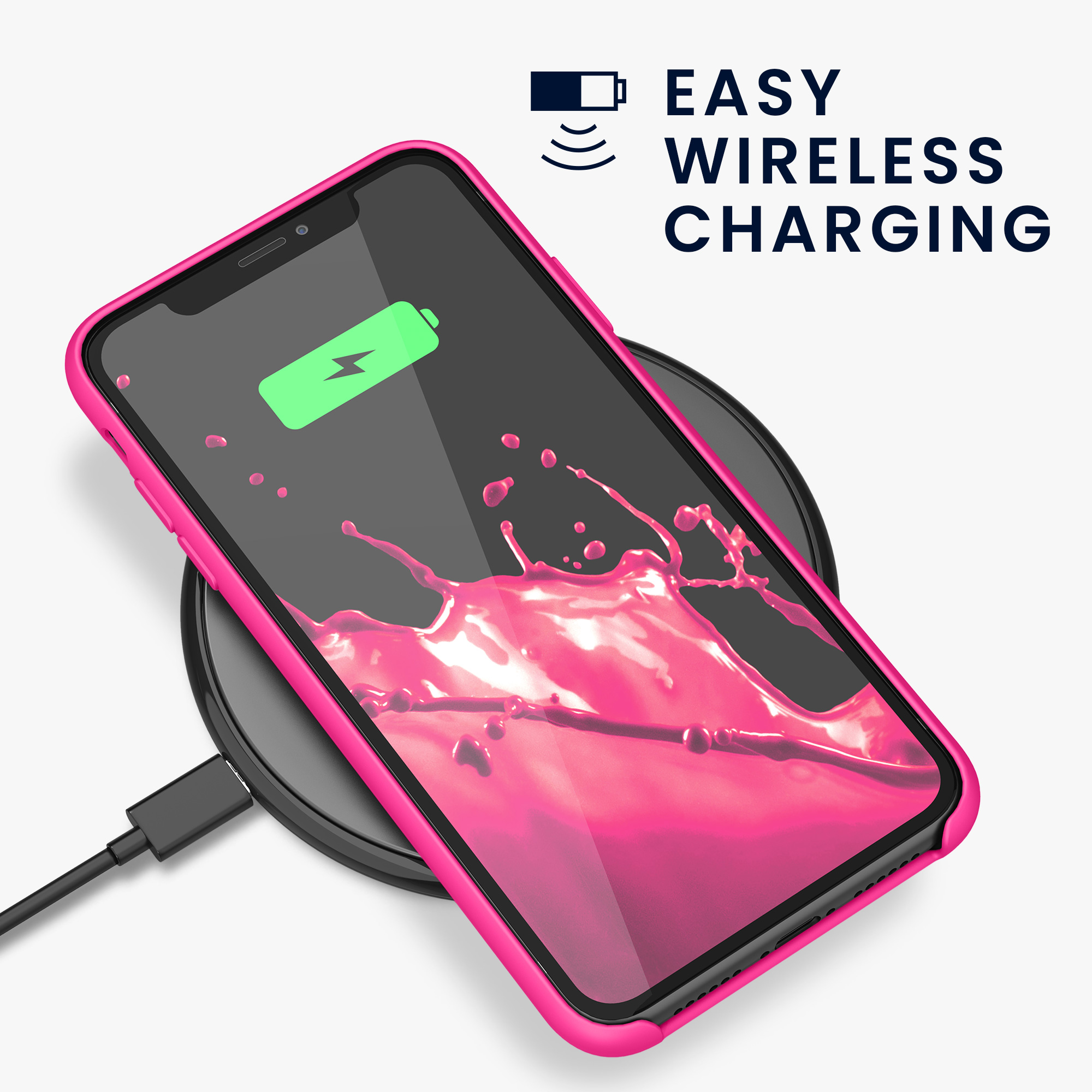 Kryt na mobil kwmobile iPhone 11 - Wireless Charging Neon Pink