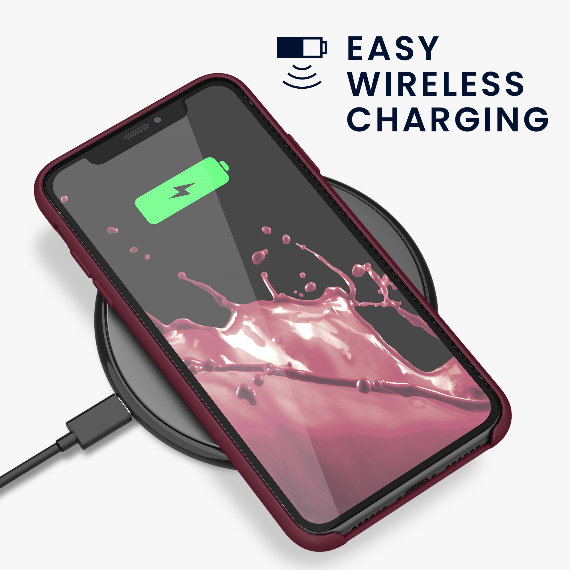 Kryt na mobil kwmobile iPhone 11 - Wireless Charging Rhubarb Red