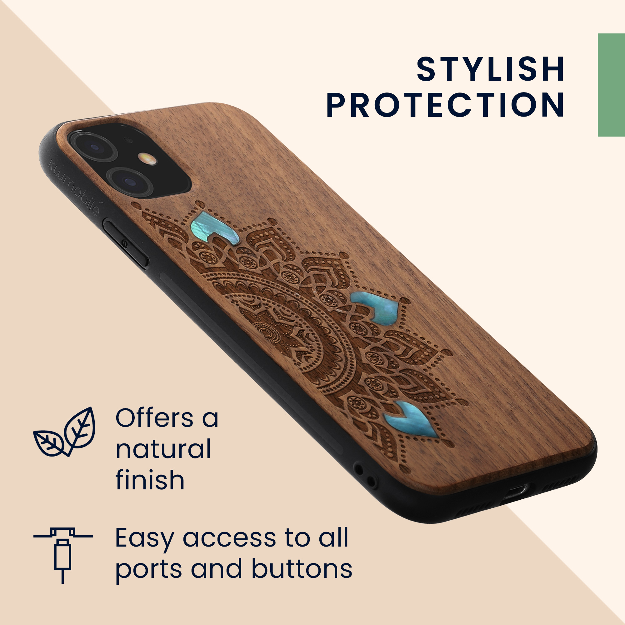 Kryt na mobil kwmobile iPhone 11 - tmavě hnědá