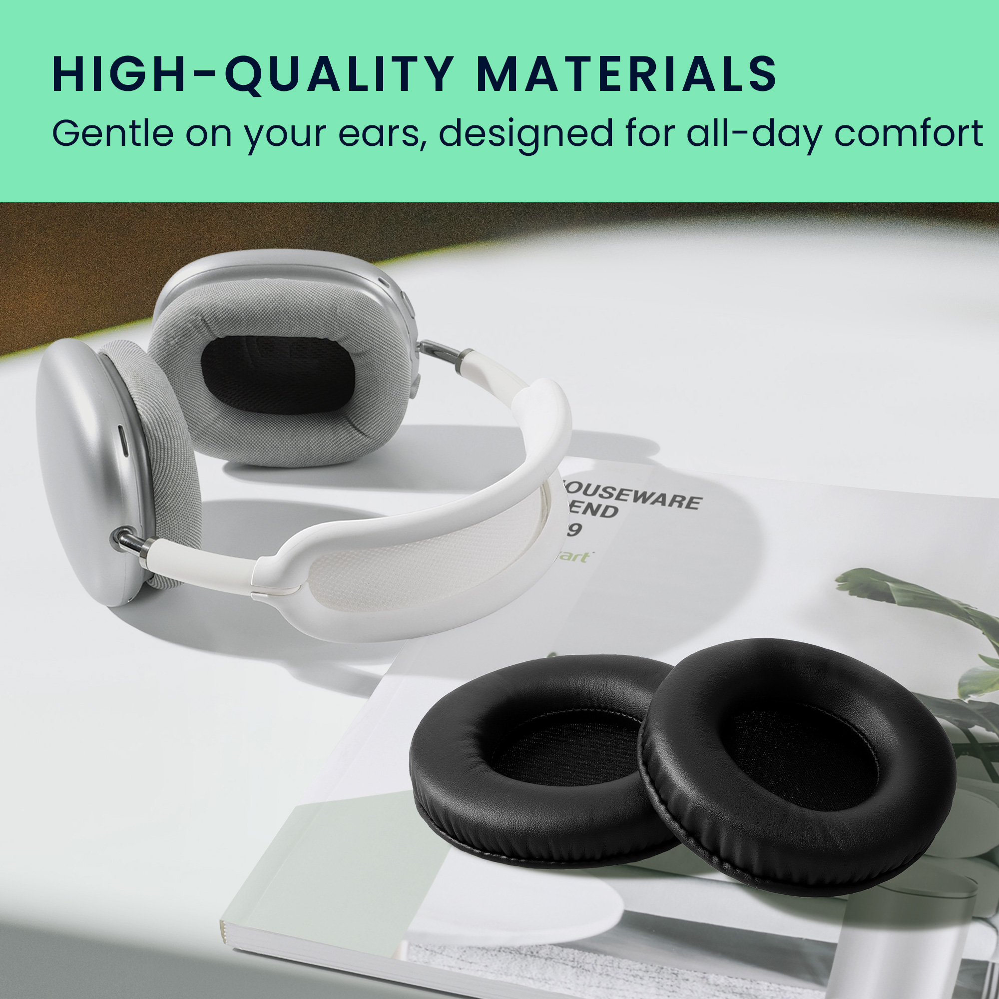 2x Náušníky na sluchátka kwmobile pro Sennheiser HD215 /HD225 /HD205 II /HD… - černá