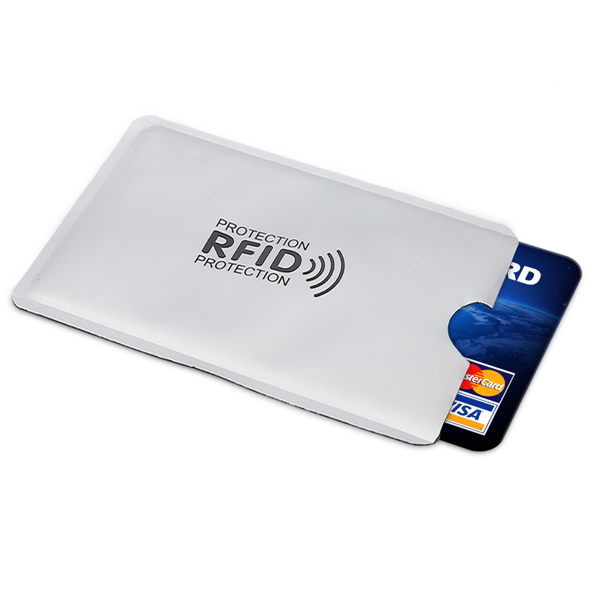 RFID obaly na karty kwmobile 5 ks - stříbrná