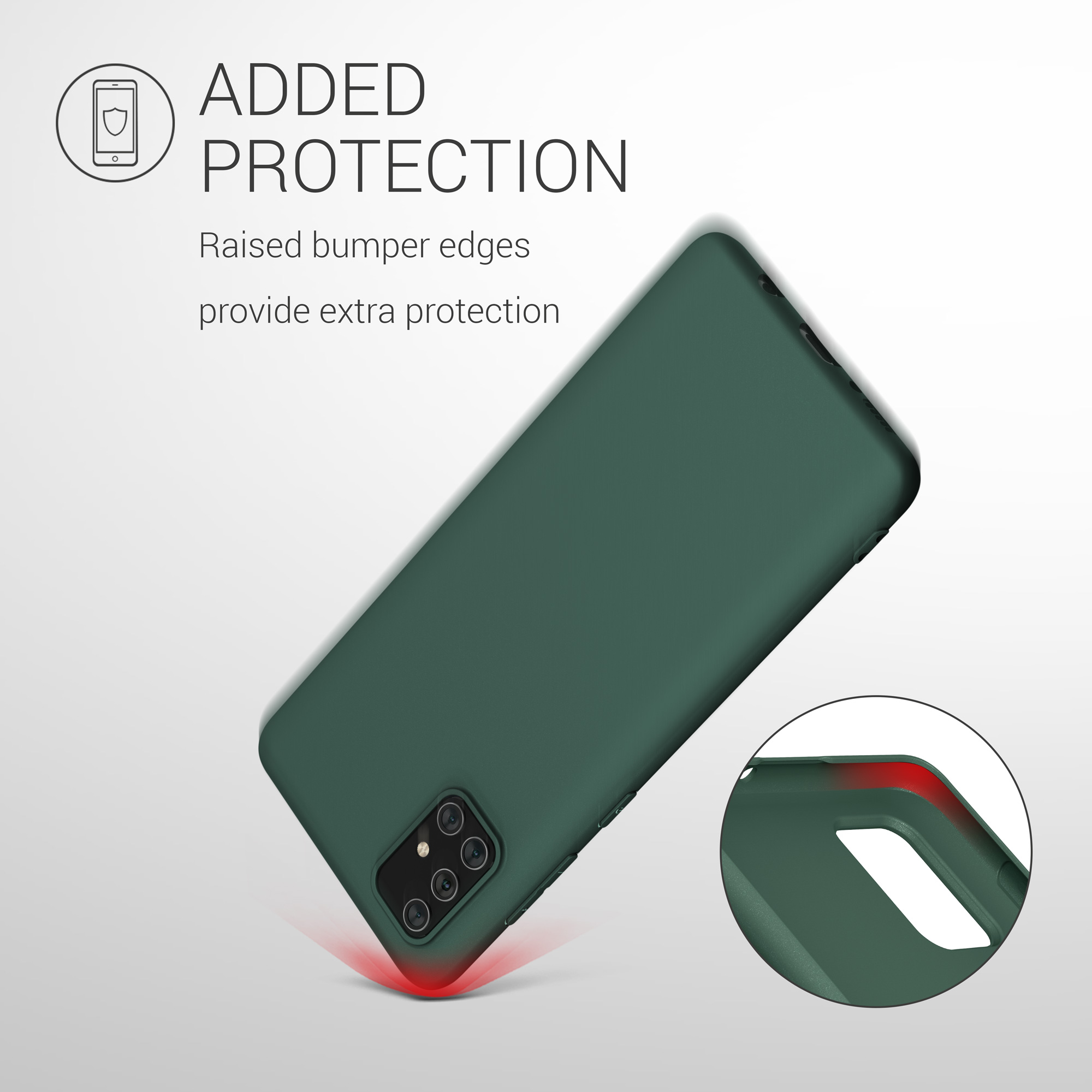 Kryt na mobil Samsung Galaxy A71 kwmobile TPU mechově zelený