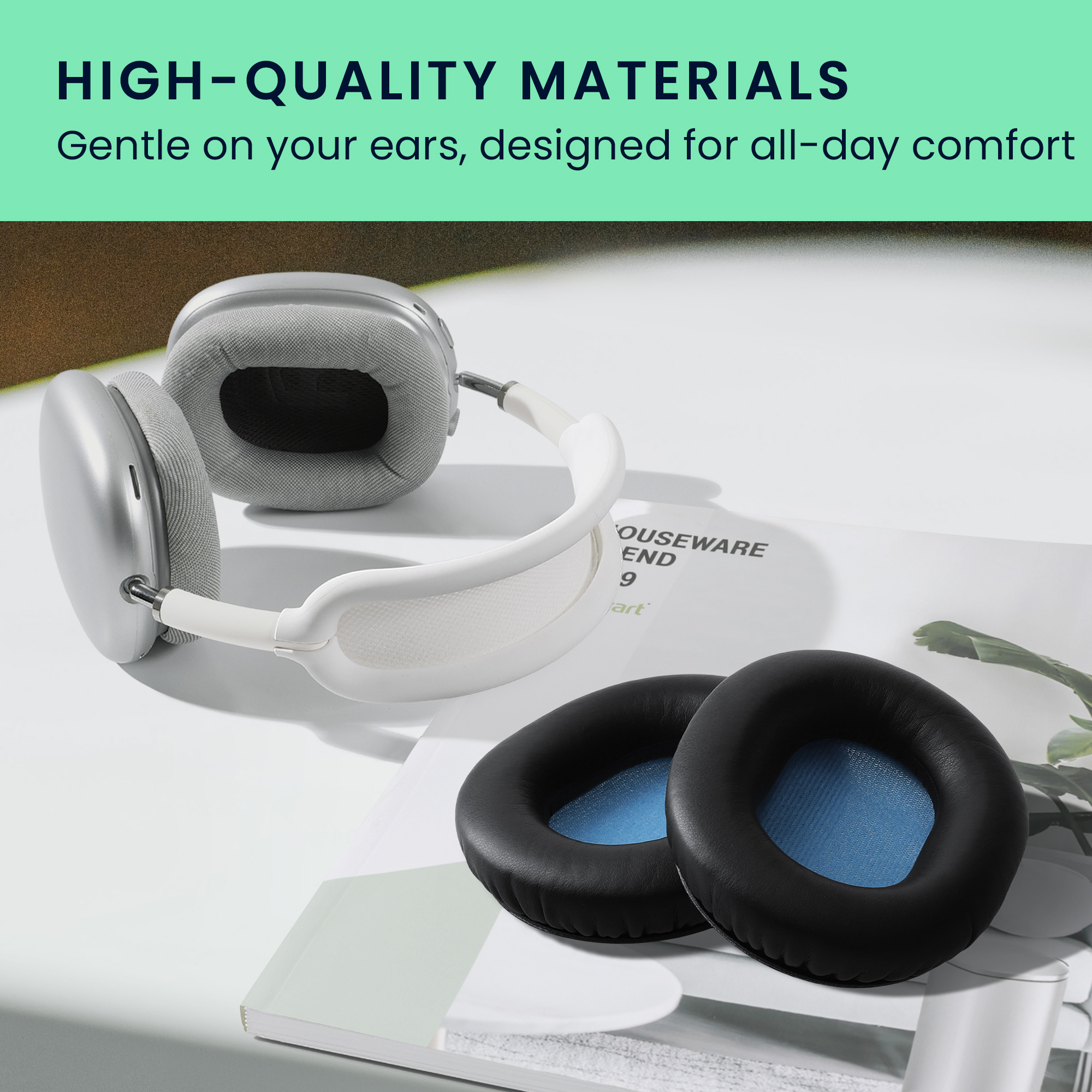 2x Náušníky na sluchátka kwmobile pro Sennheiser HD8 / HD8 DJ / HD6 MIX Ear… - černá