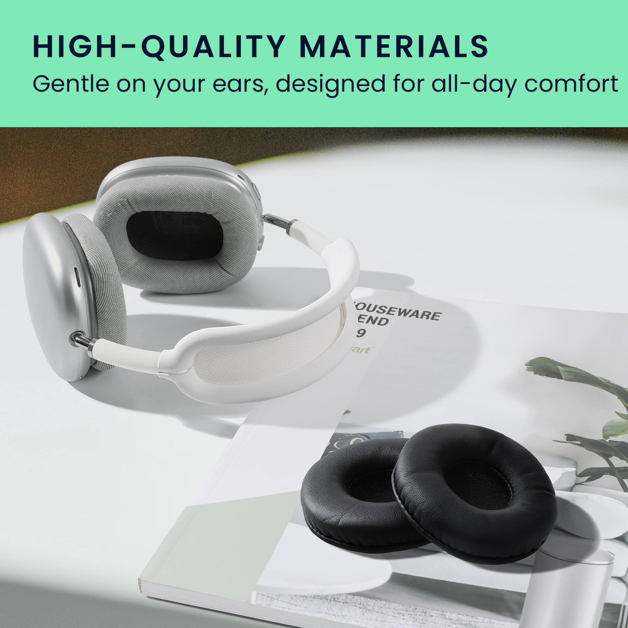 2 ks Náhradní náušníky na sluchátka JBL Tune 600 / 500BT / 510BT / 520BT / 450 Replacement Ear Pads kwmobile - černá
