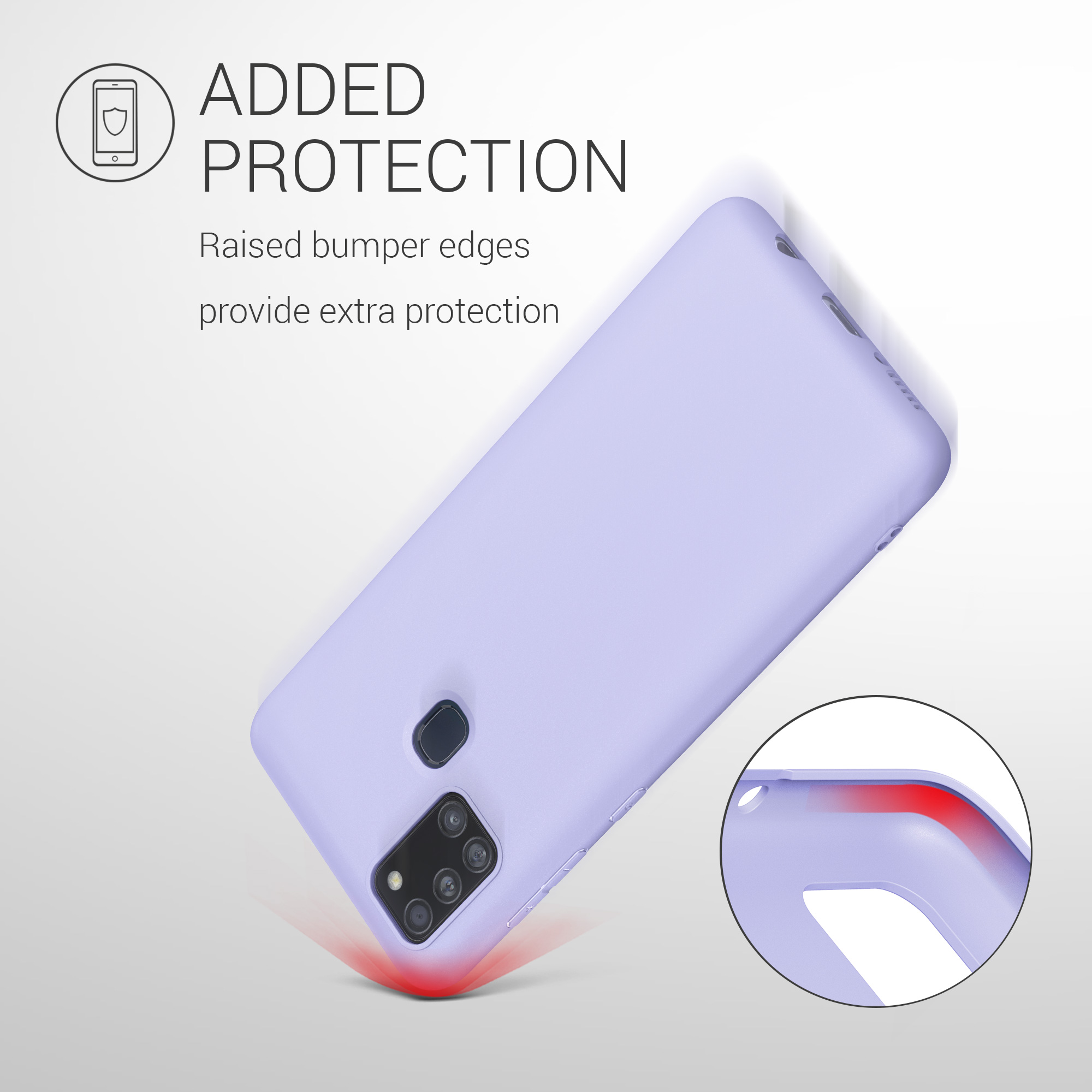 Kryt na mobil Samsung Galaxy A21s kwmobile TPU Světlá levandule