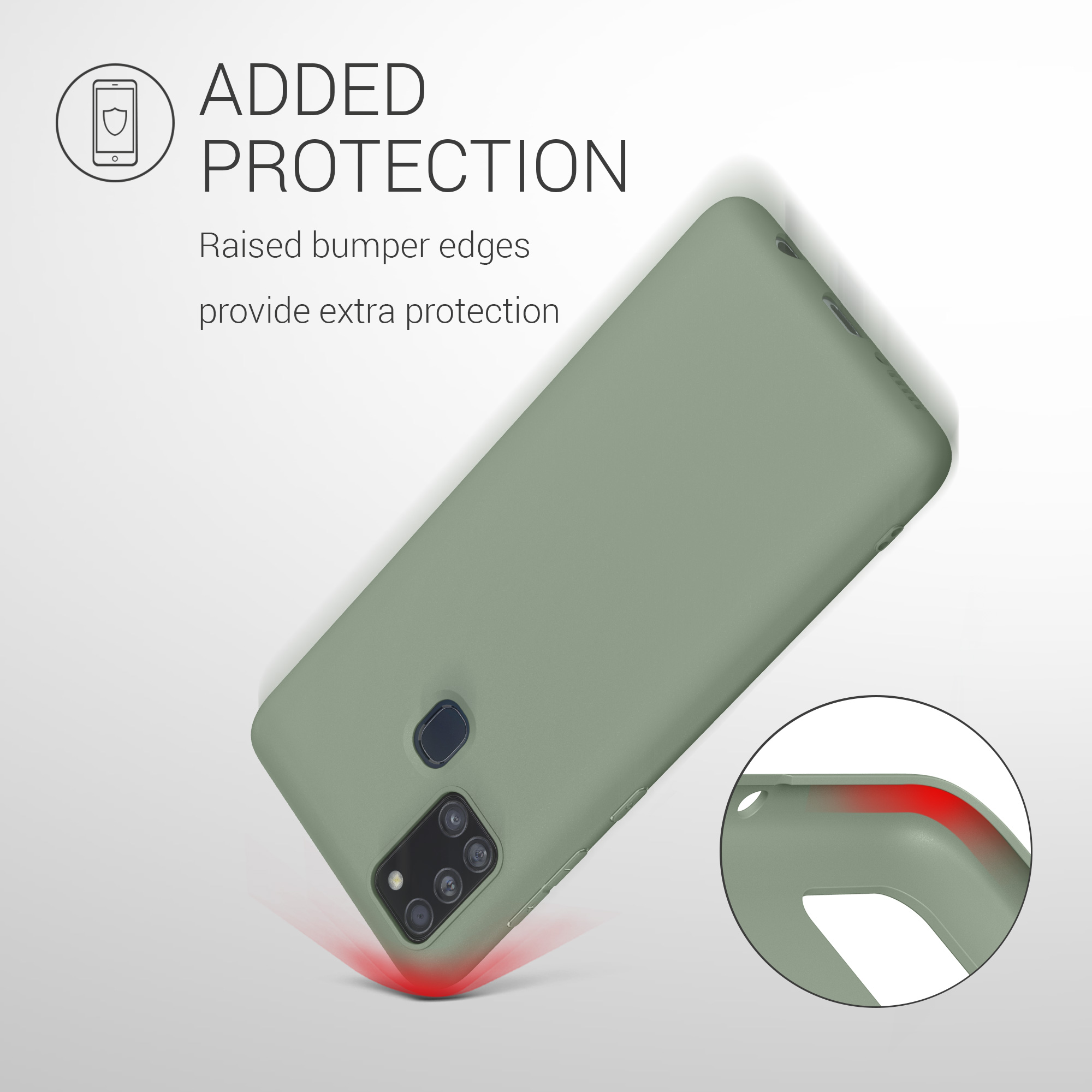 Kryt na mobil Samsung Galaxy A21s kwmobile TPU Šedo-zelená