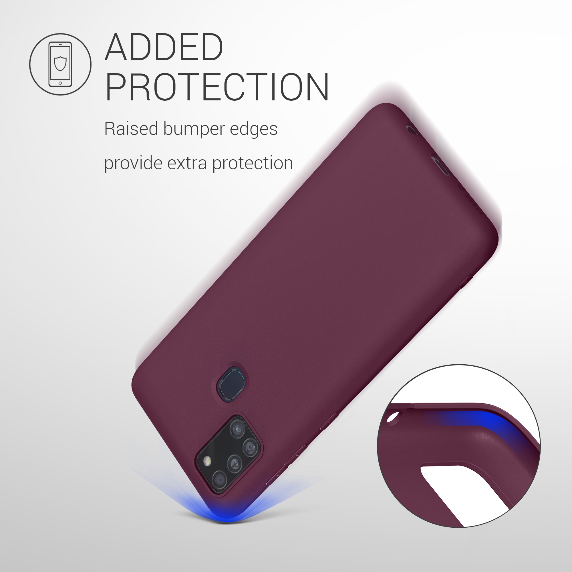 Kryt na mobil Samsung Galaxy A21s kwmobile TPU Bordeaux fialová