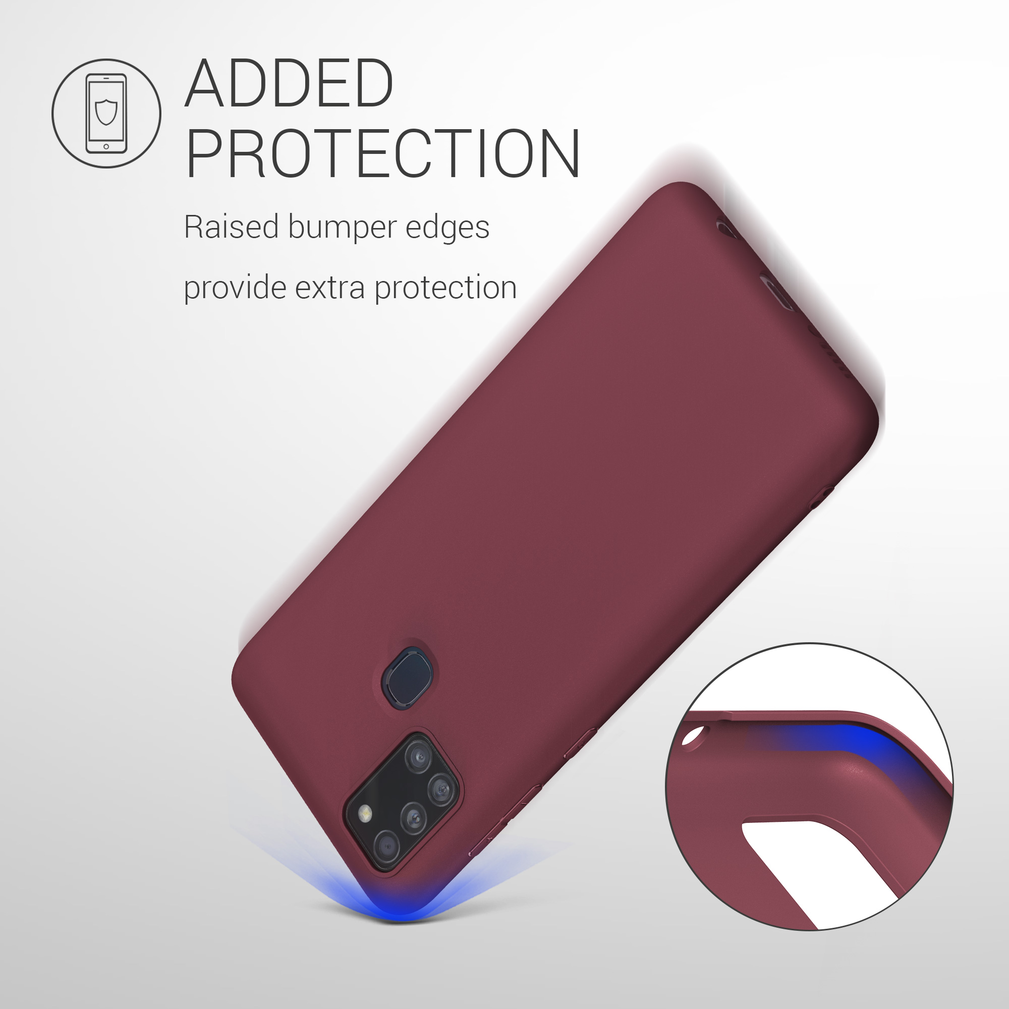 Kryt na mobil Samsung Galaxy A21s kwmobile TPU Rezavě červená
