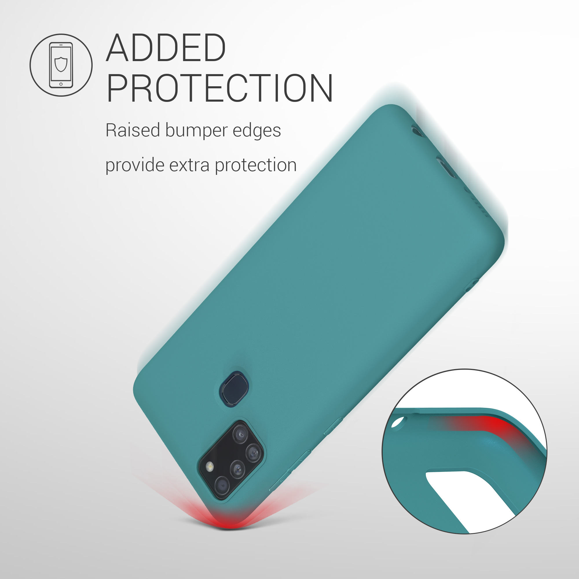Kryt na mobil Samsung Galaxy A21s kwmobile TPU matně petrolejový