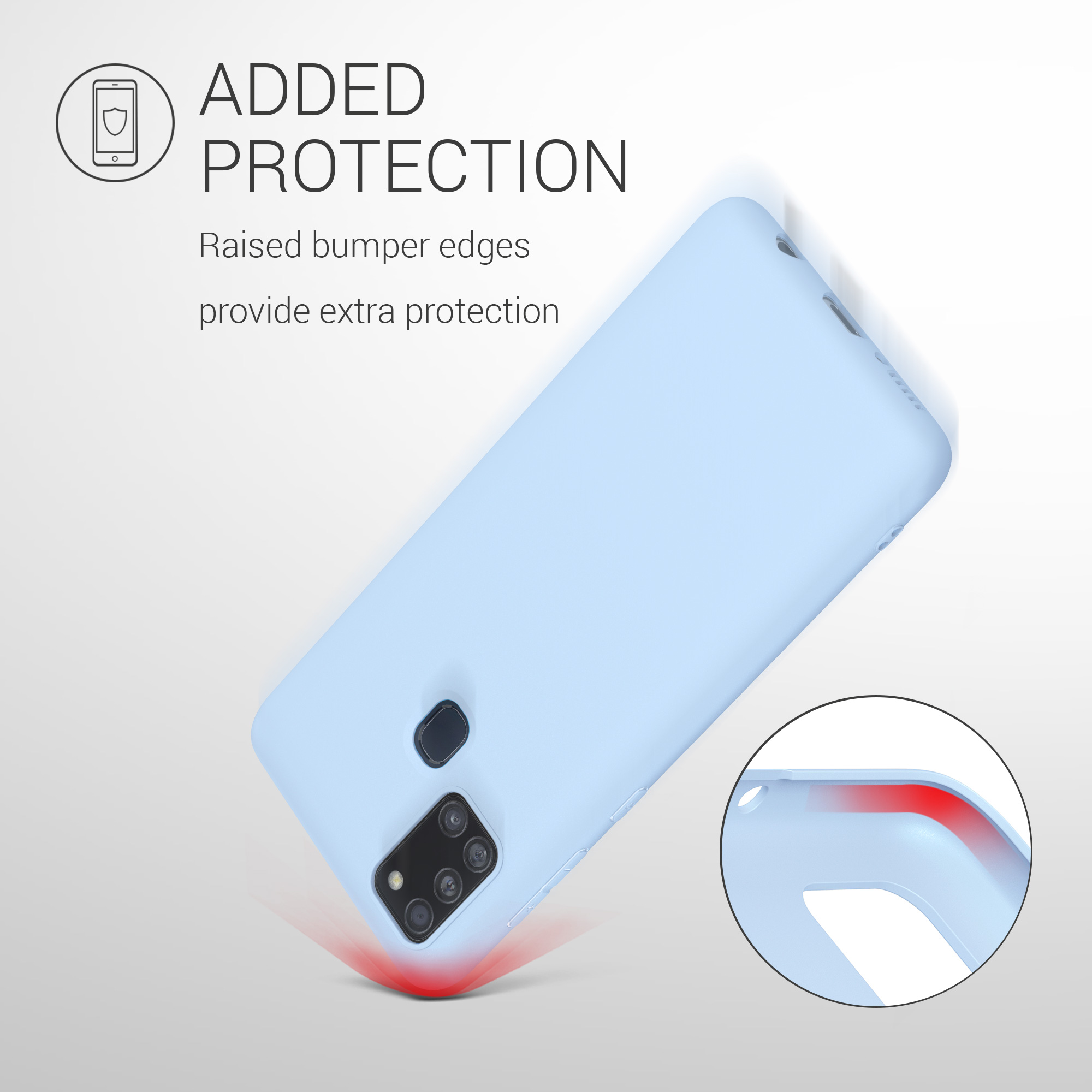 Kryt na mobil Samsung Galaxy A21s kwmobile TPU Matná světle modrá