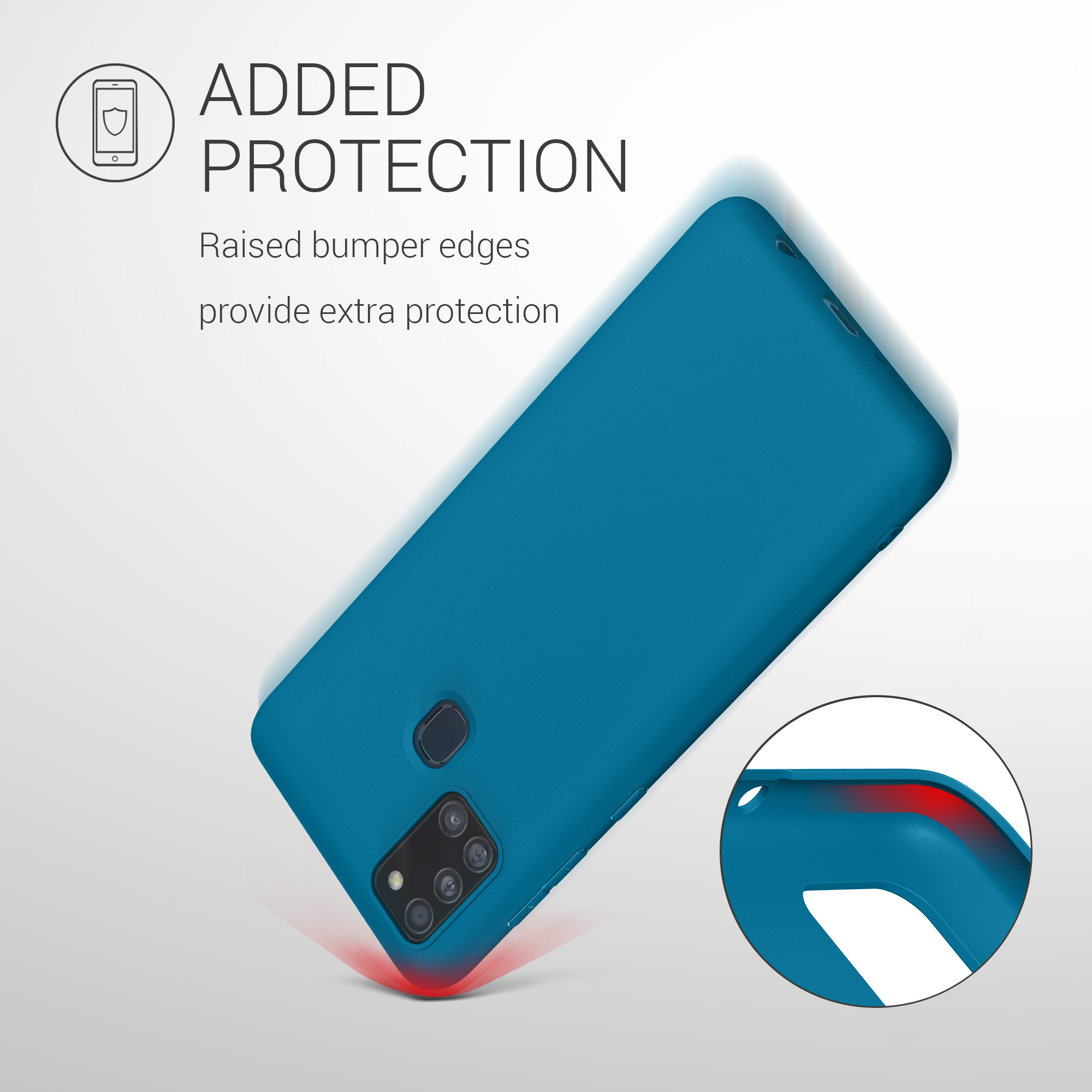 Kryt na mobil Samsung Galaxy A21s kwmobile TPU karibsky modrý