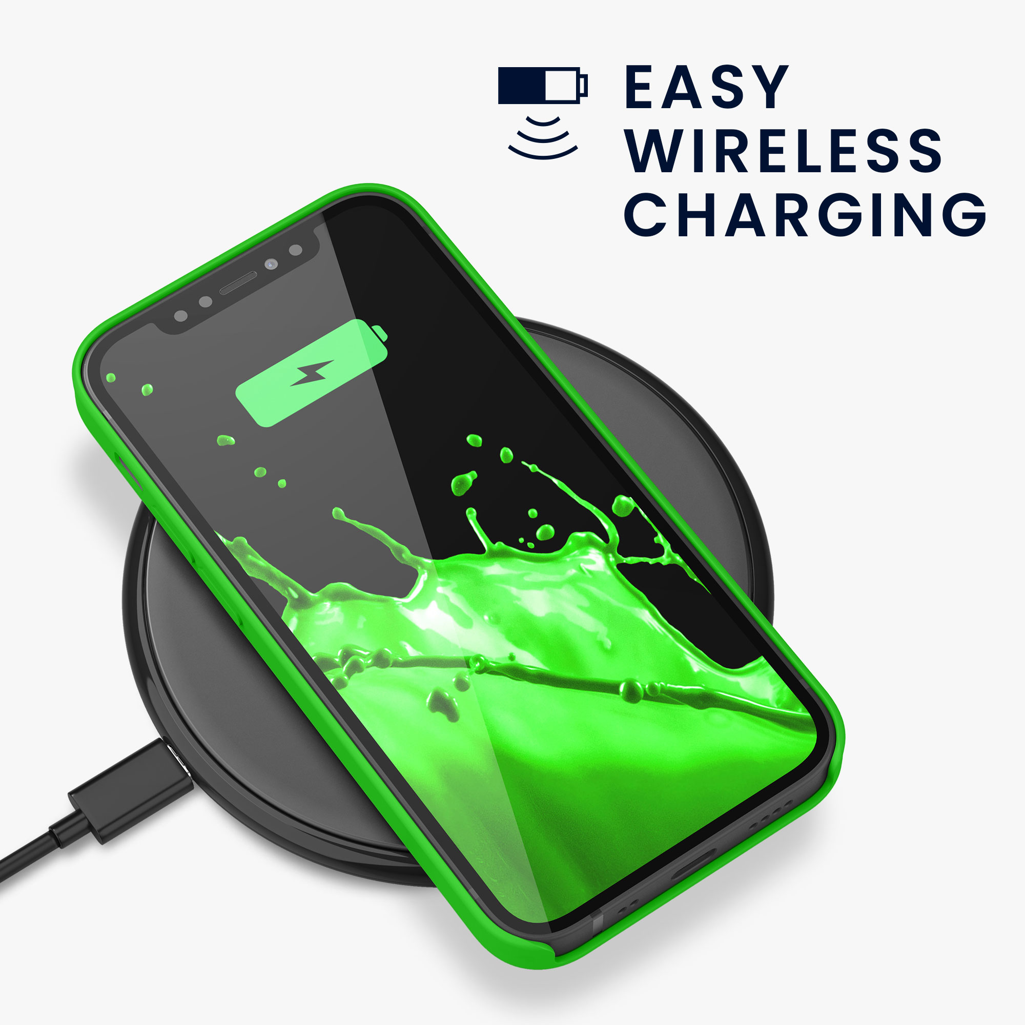 Silikonový kryt kwmobile pro iPhone 12 / iPhone 12 Pro - neonově zelená