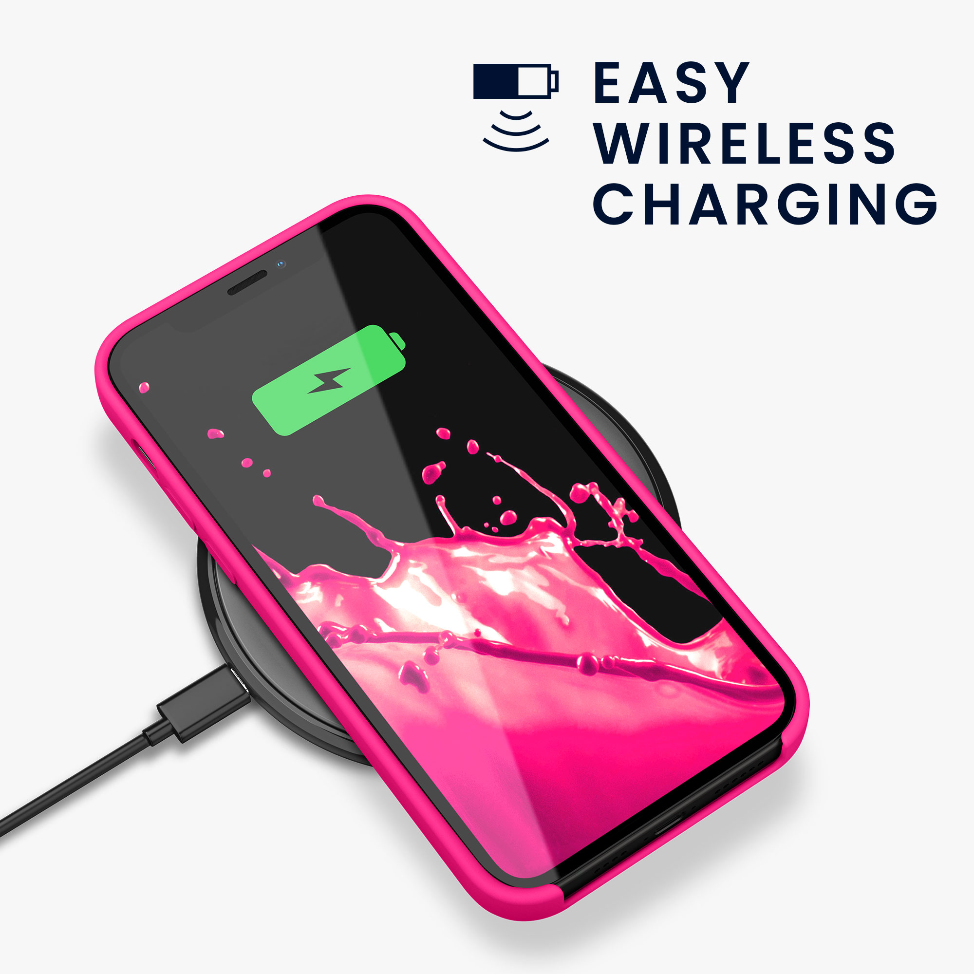 Silikonový kryt kwmobile pro iPhone 12 Pro Max - neonově růžová