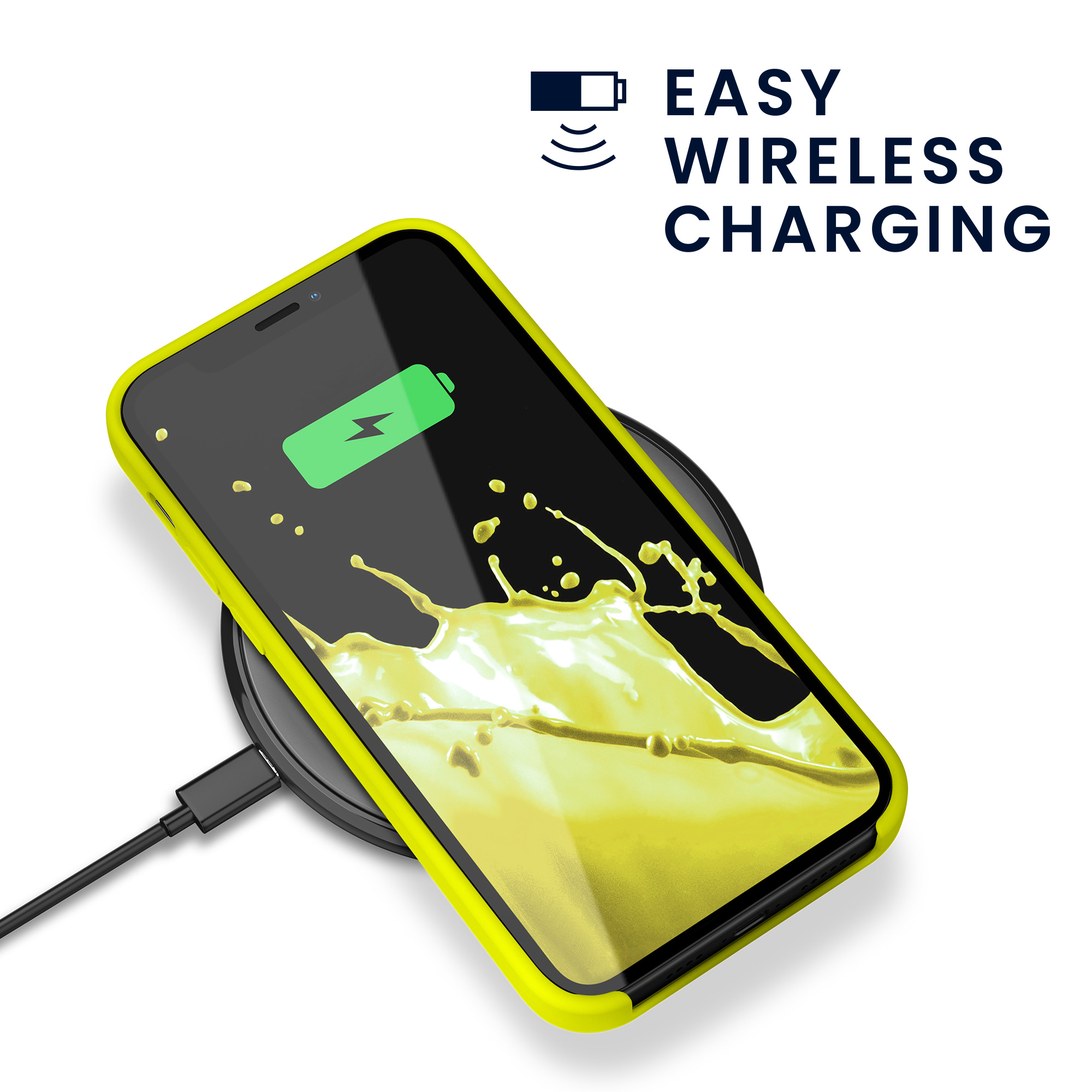Silikonový kryt kwmobile pro iPhone 12 Pro Max - citronově žlutá