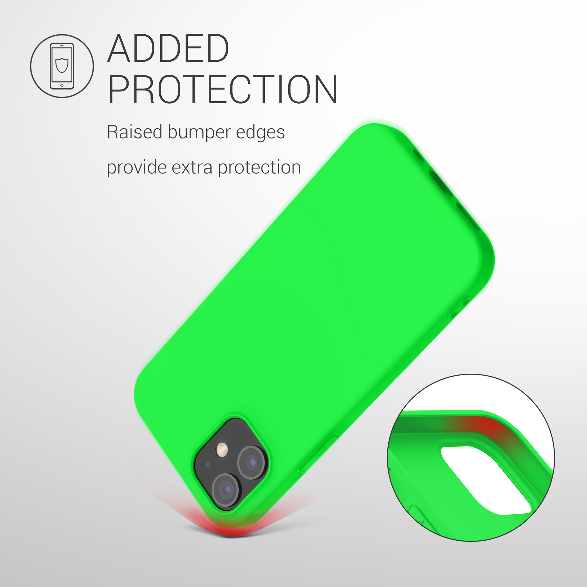Silikonový kryt kwmobile pro iPhone 12 mini - neonově zelená