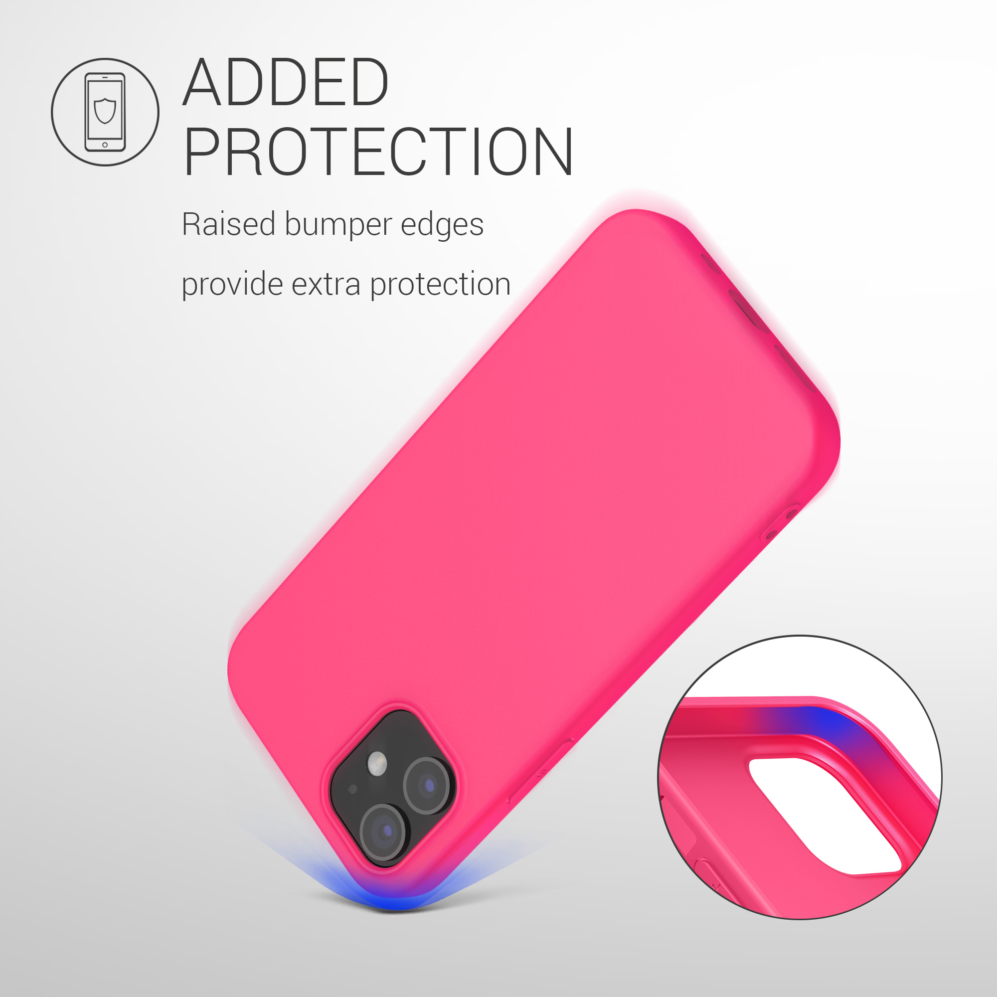 Silikonový kryt kwmobile pro iPhone 12 mini - neonově růžová