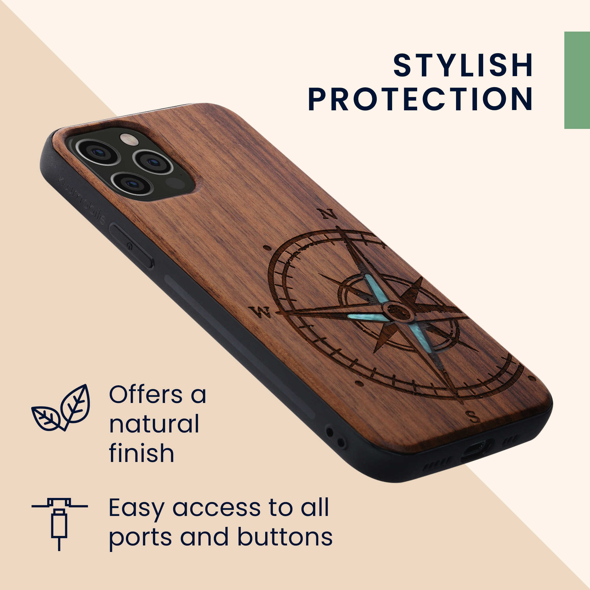 Kryt na mobil kwmobile iPhone 12 / iPhone 12 Pro - tmavě hnědá