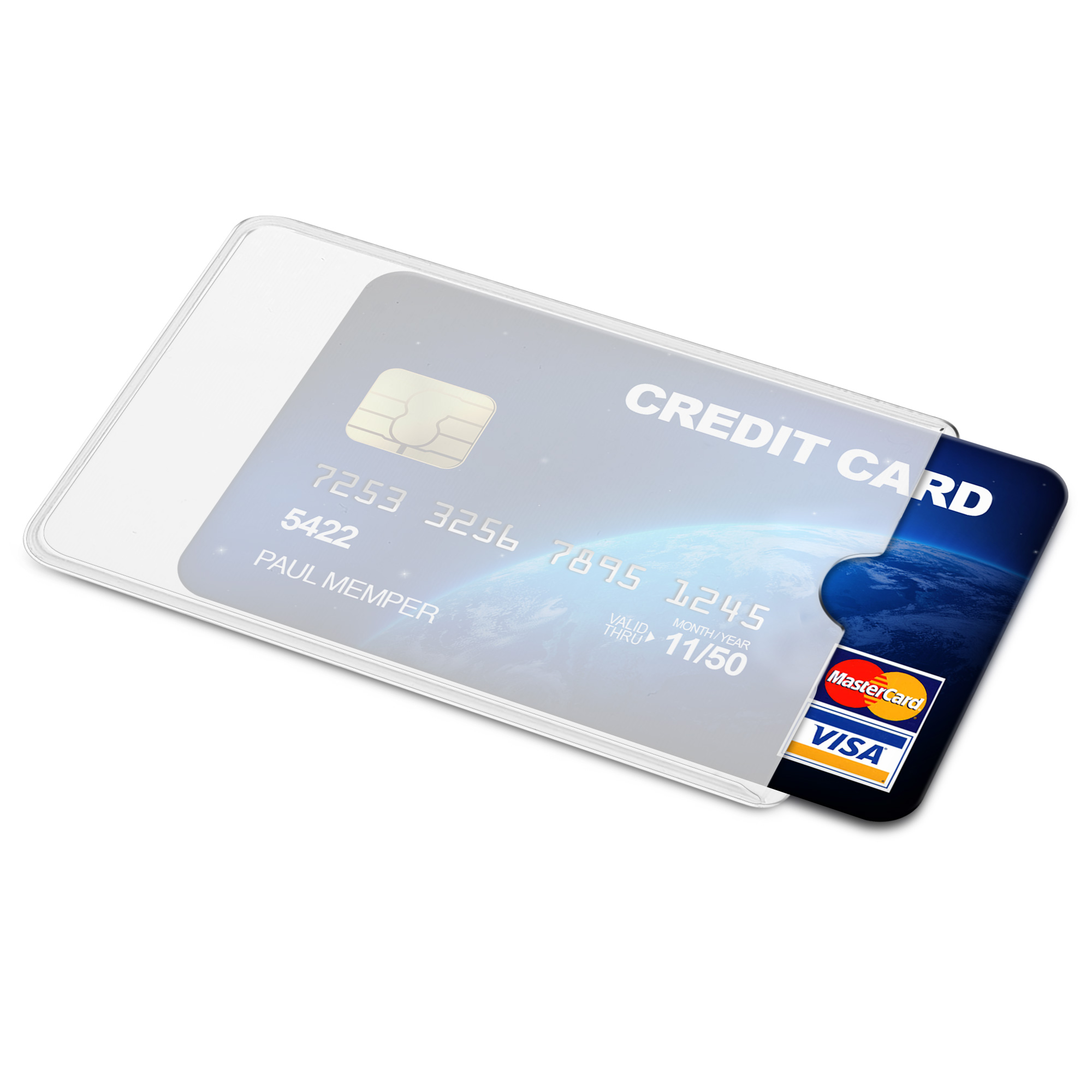Credit Card Sleeves kwmobile TPU - matný transparentní