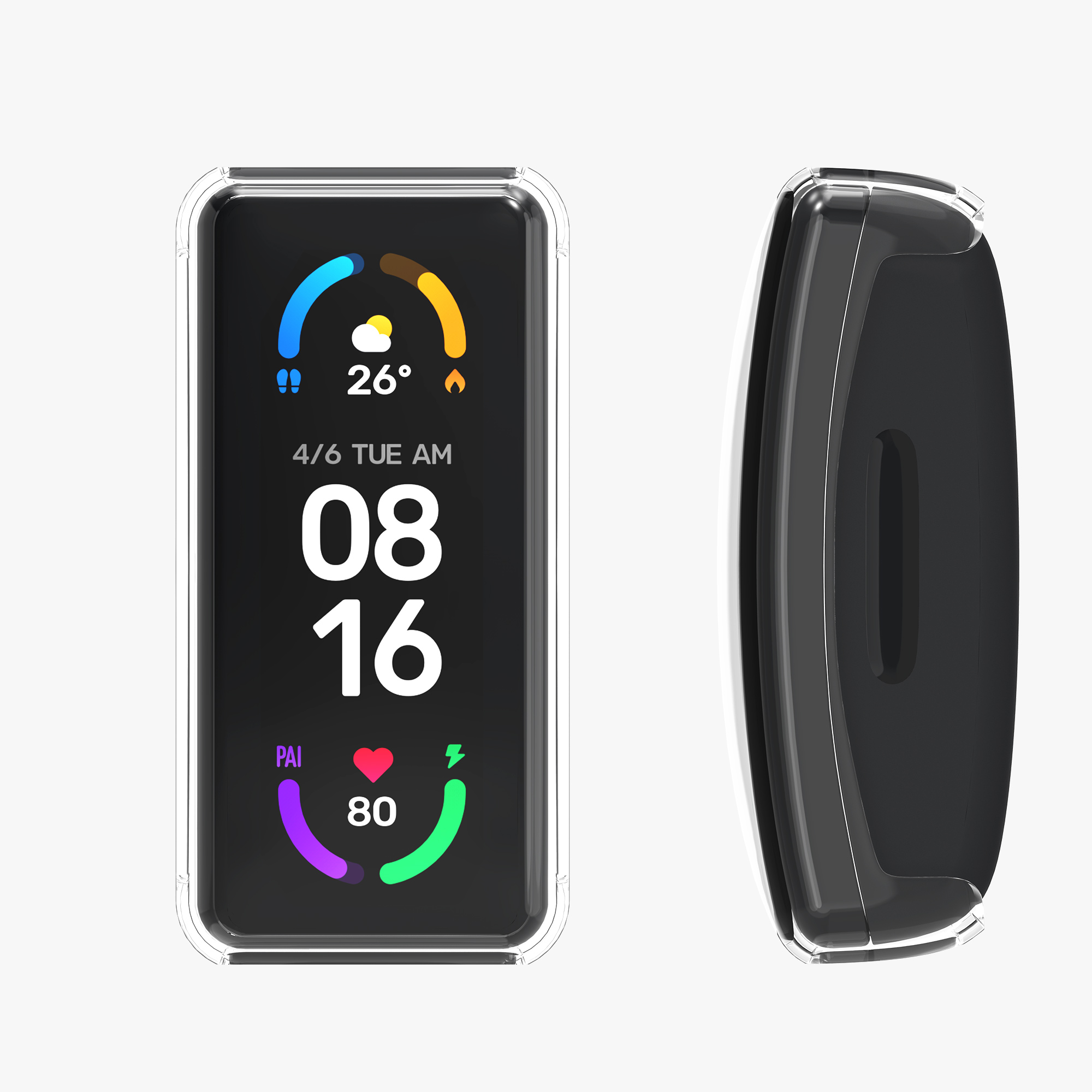 2x Ochranný obal na fitness tracker kwmobile pro Fitbit Inspire 3 / Inspire 2 / Ace 3 - čirá