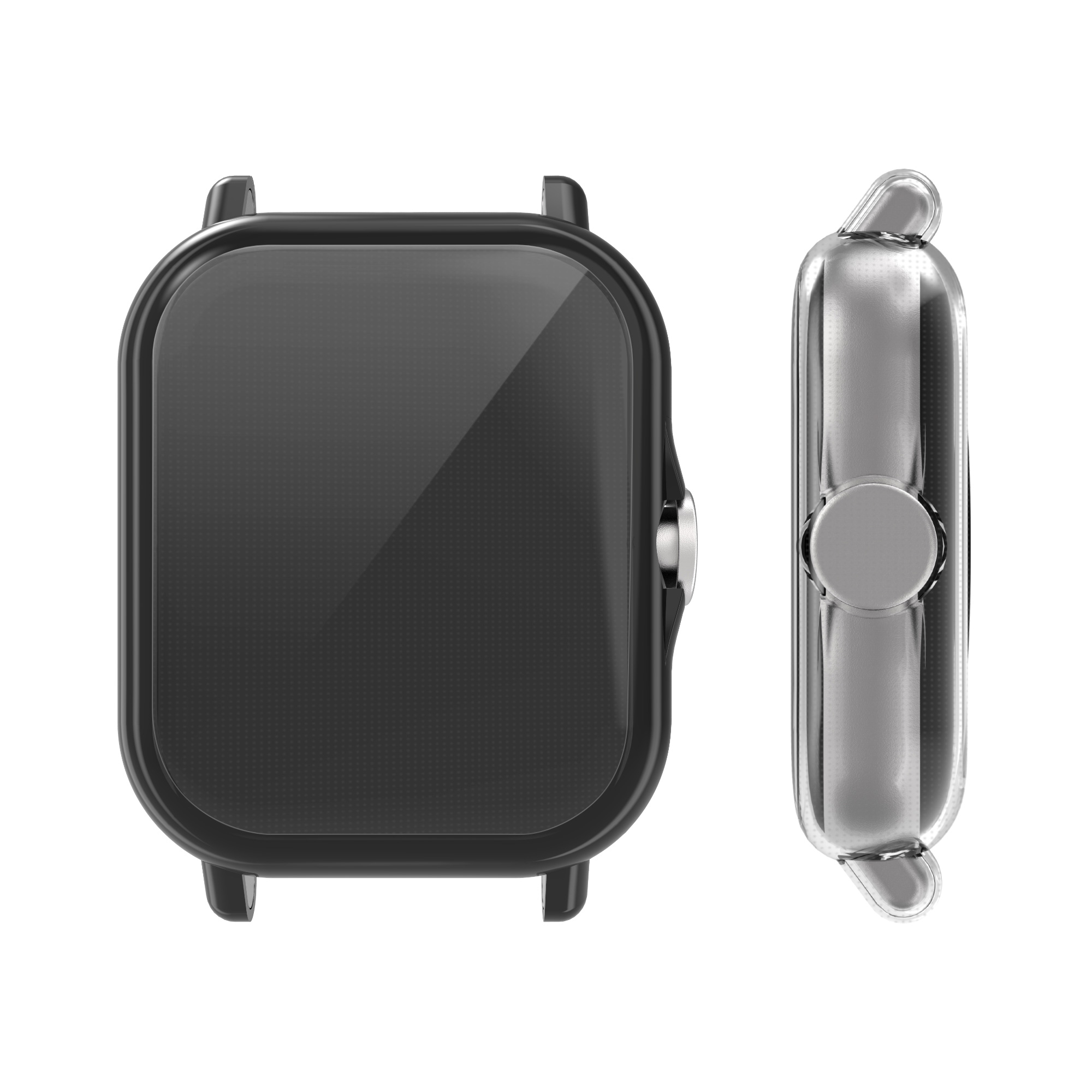 Sada 2 krytů s ochranou displeje pro Huami Amazfit GTS 3 / GTS 2 / GTS 2e kwmobile - černá a transparentní