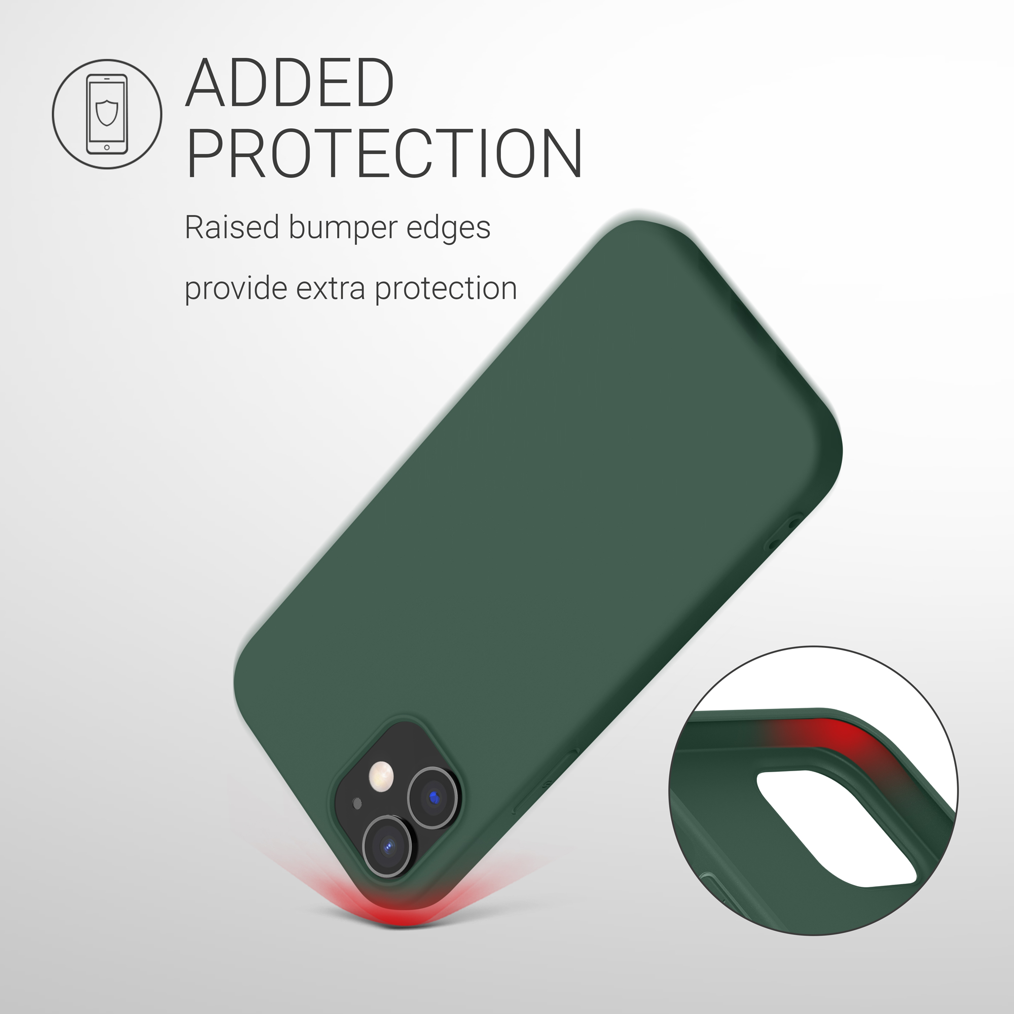 Silikonový kryt kwmobile pro iPhone 12 / iPhone 12 Pro - mechově zelená