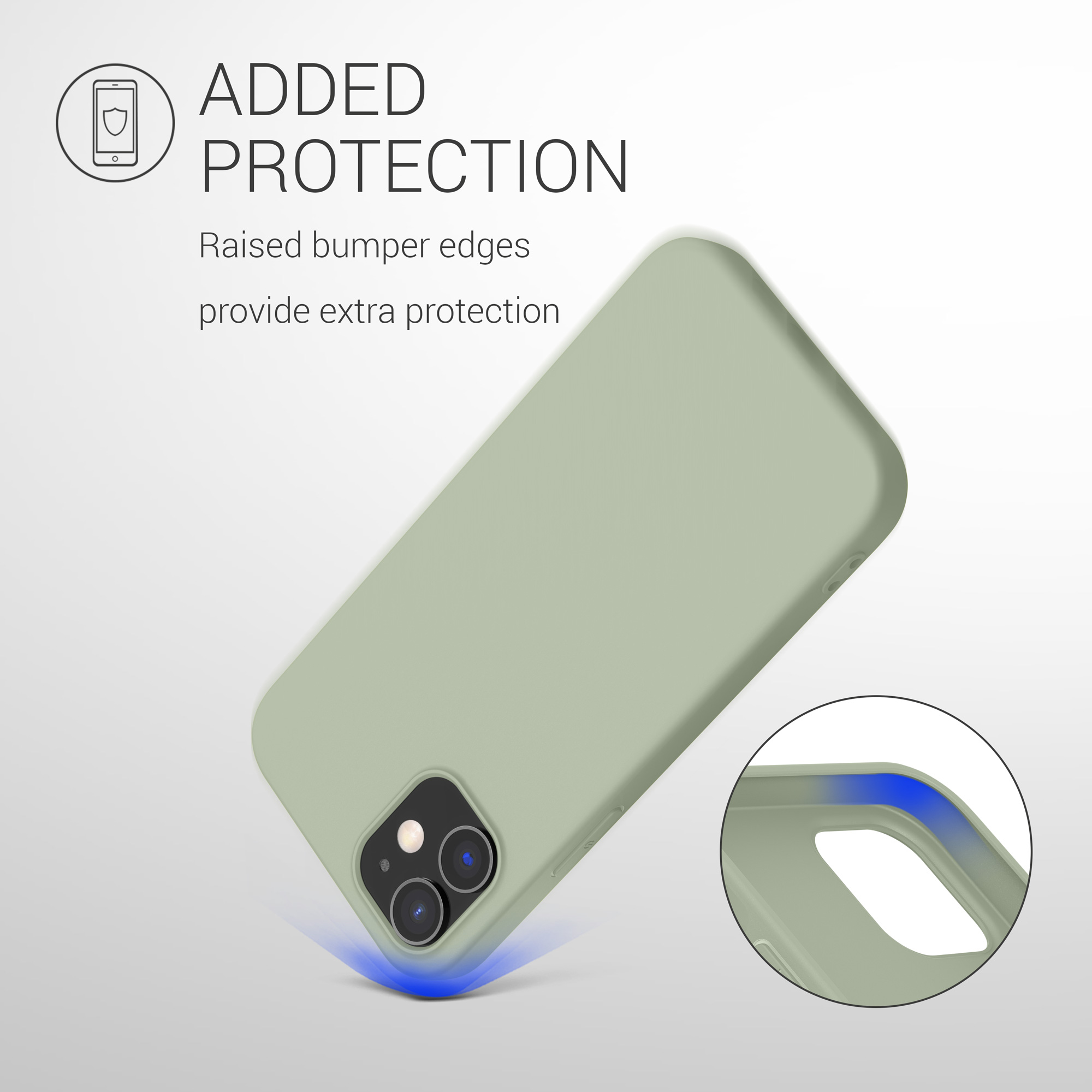 Silikonový kryt kwmobile pro iPhone 12 / iPhone 12 Pro - šedozelená