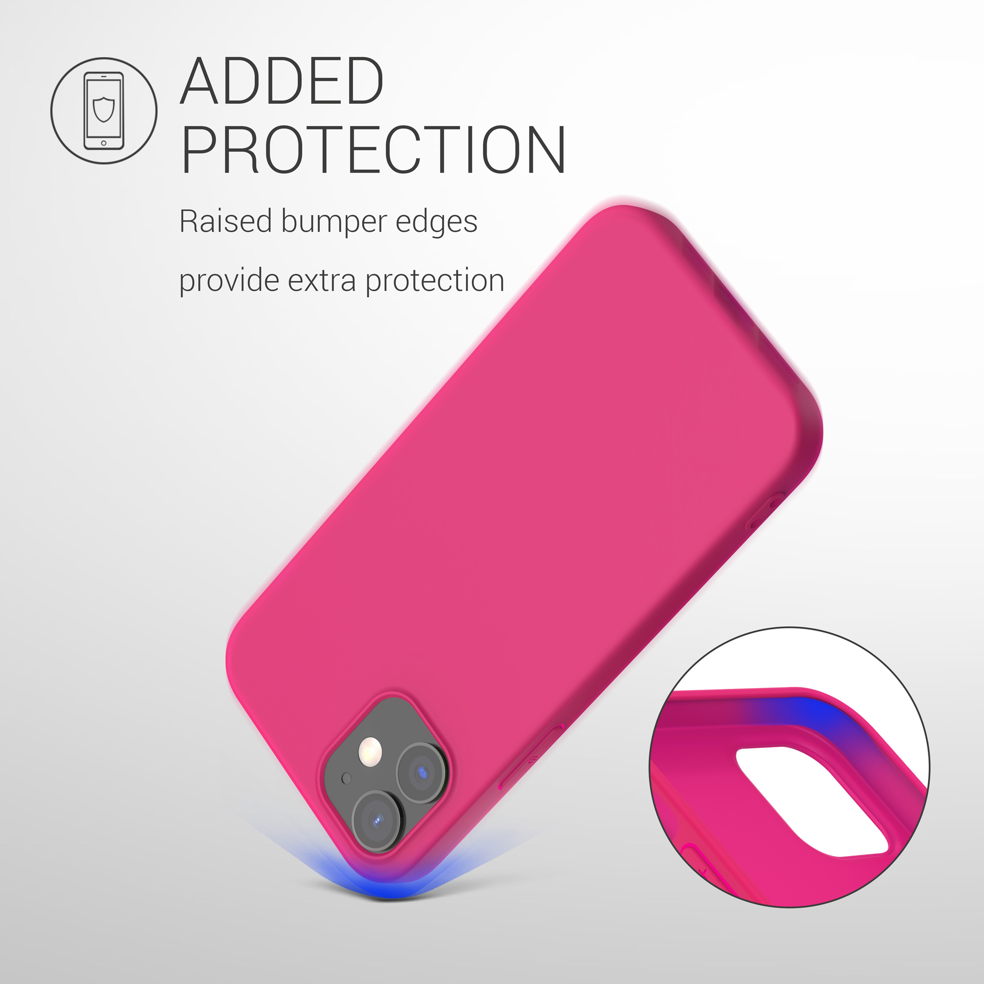 Silikonový kryt kwmobile pro iPhone 12 / iPhone 12 Pro - neonově růžová