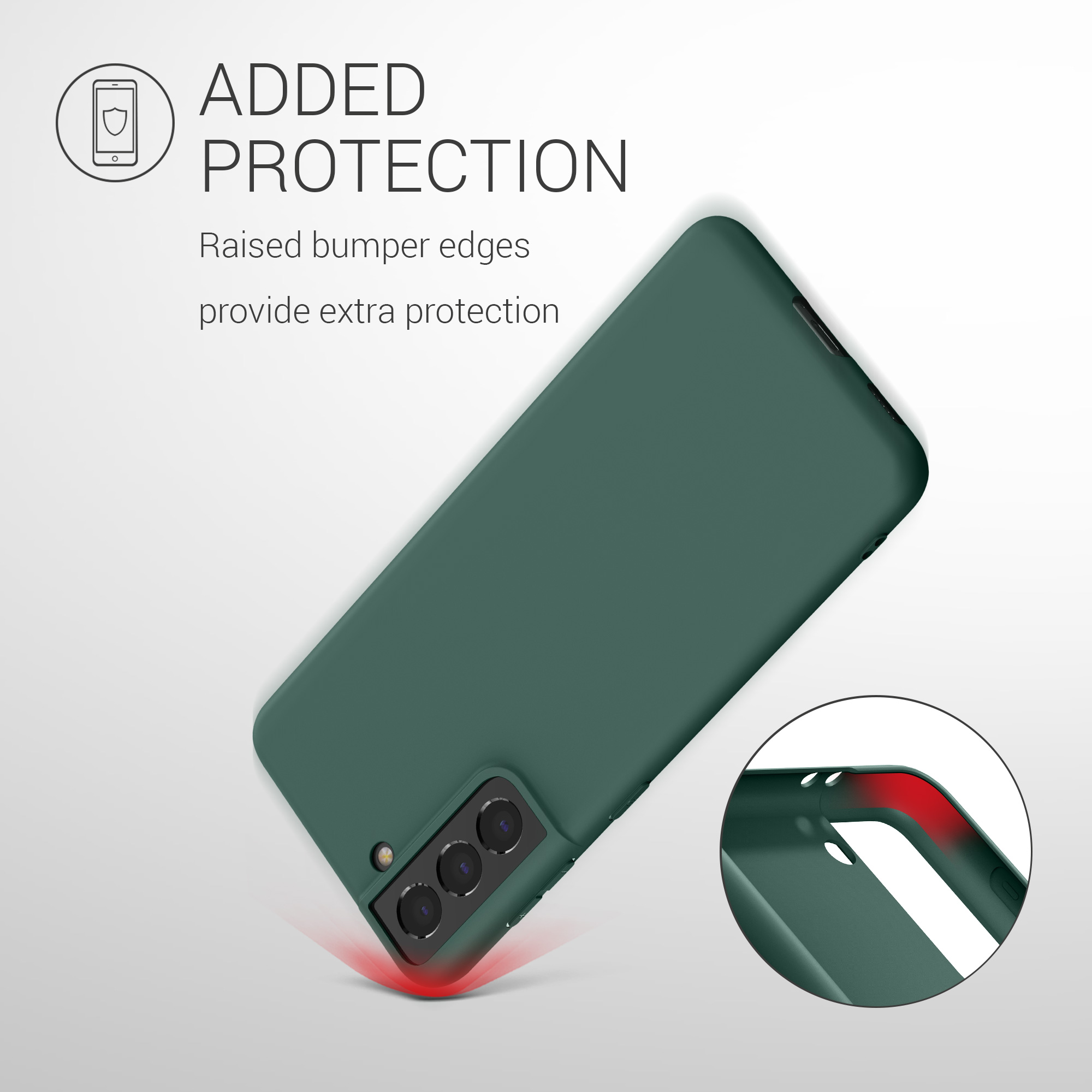 Kryt na mobil Samsung Galaxy S21 kwmobile TPU mechově zelený