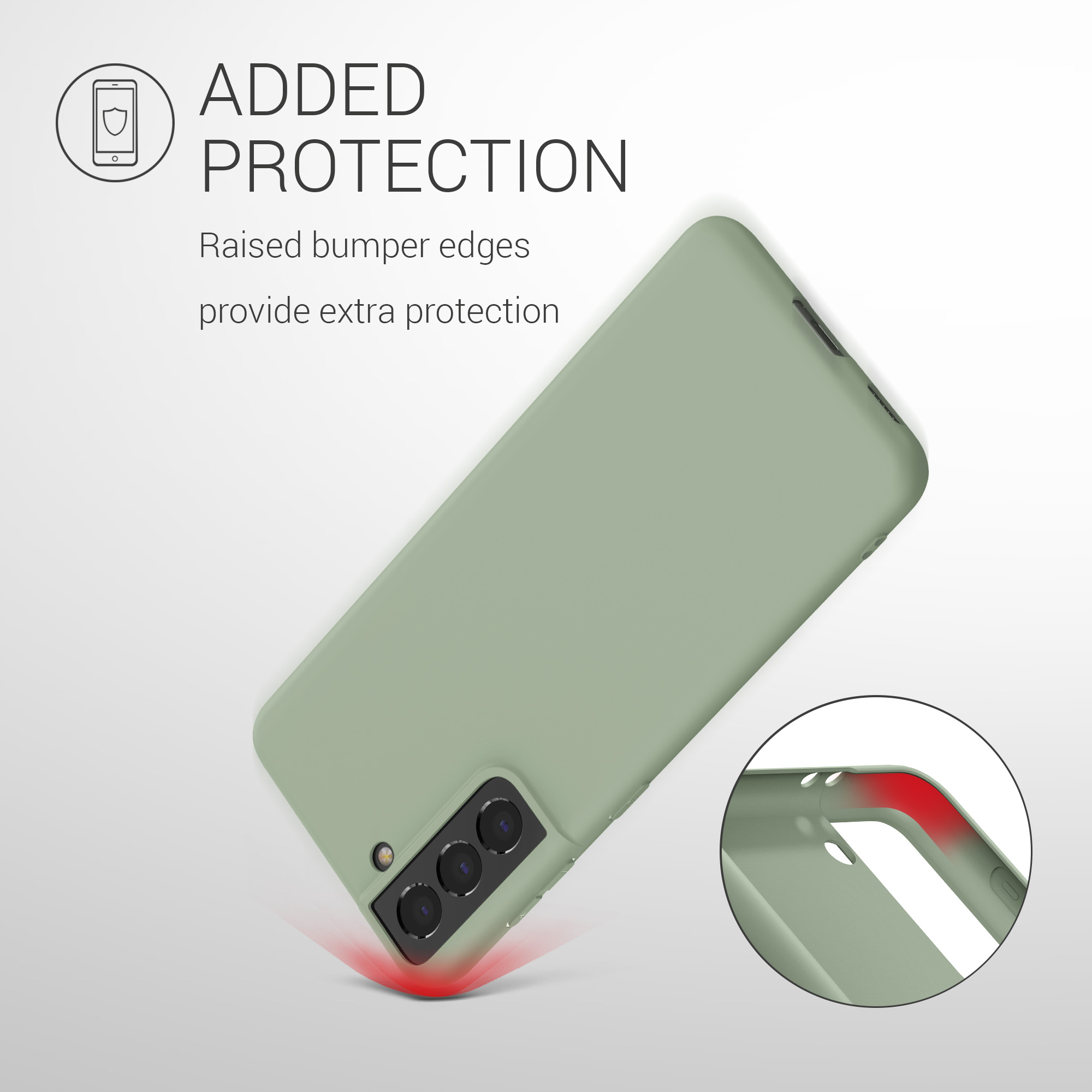 Kryt na mobil Galaxy S21 kwmobile Soft Cover šedozelená