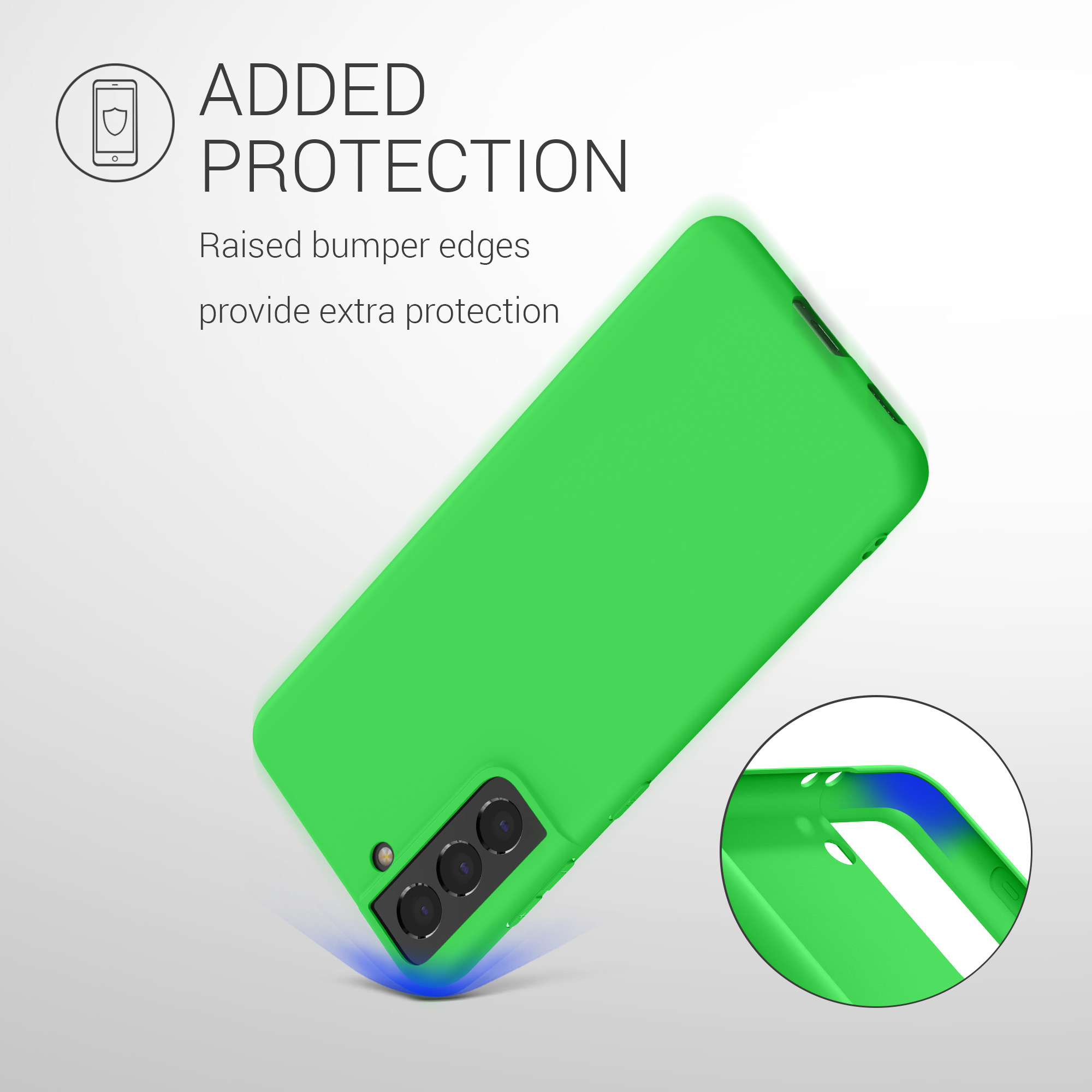 Kryt na mobil Galaxy S21 kwmobile Soft Cover neonově zelená